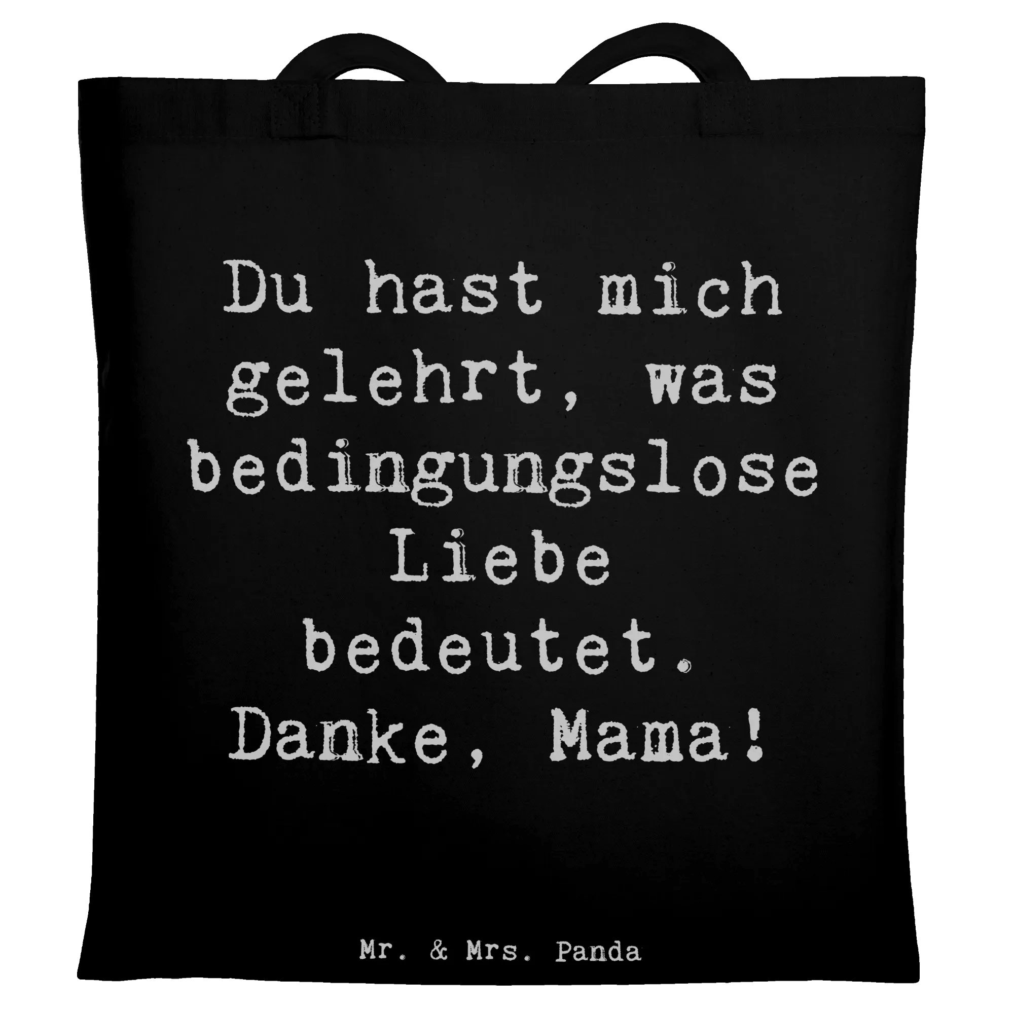 Tragetasche Spruch Mama Liebe - Schwarz - Geschenk, Mutter, Freundschaft, Shopper