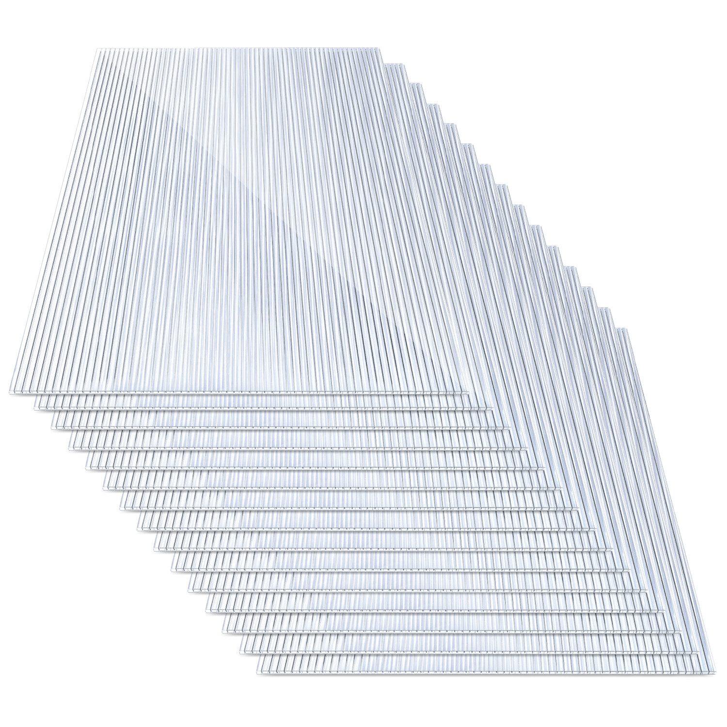 Doppelstegplatte 14x Doppelstegplatte Stegplatten Terasse Hohlkammerplatte klar 4mm