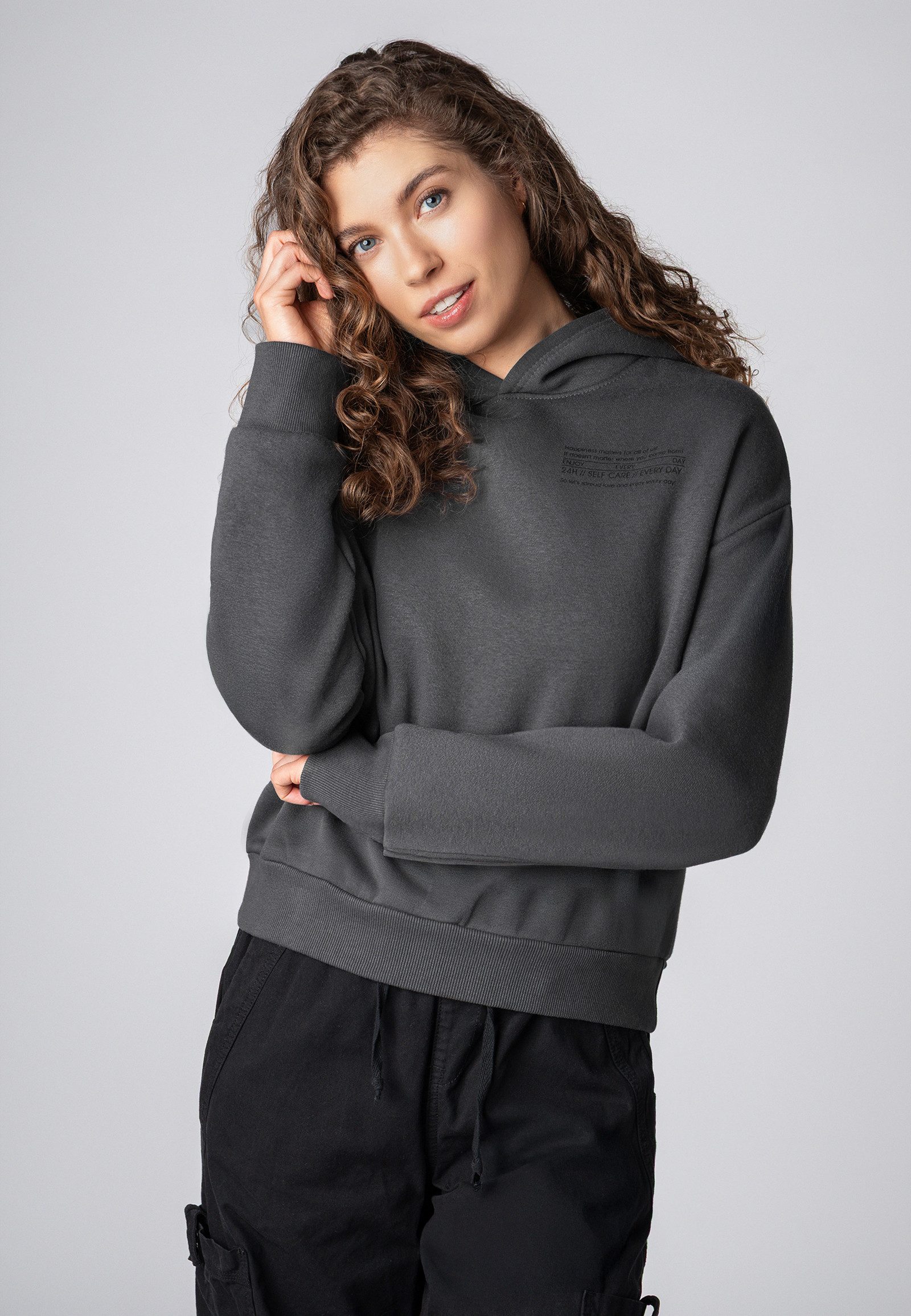 SUBLEVEL Kapuzenpullover Hoodie Mini-Print Sweater, Kapuzensweatshirt mit s günstig online kaufen