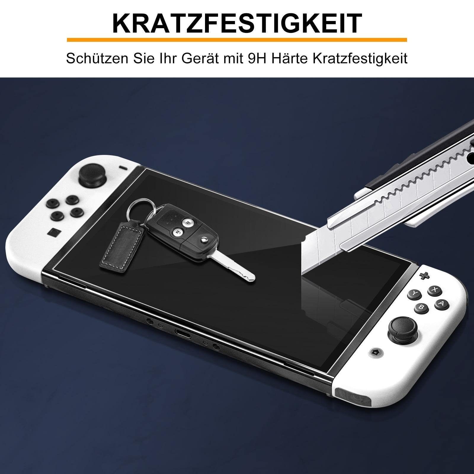 Forrlite Schutzfolie für Nintendo Switch (OLED Modell),Displayschutzfolie Zubehör Nintendo (Panzerglasfolie für Nintendo Switch,Anti Kratzer/Bläschenfrei/HD Cle – Bild 3 von 5