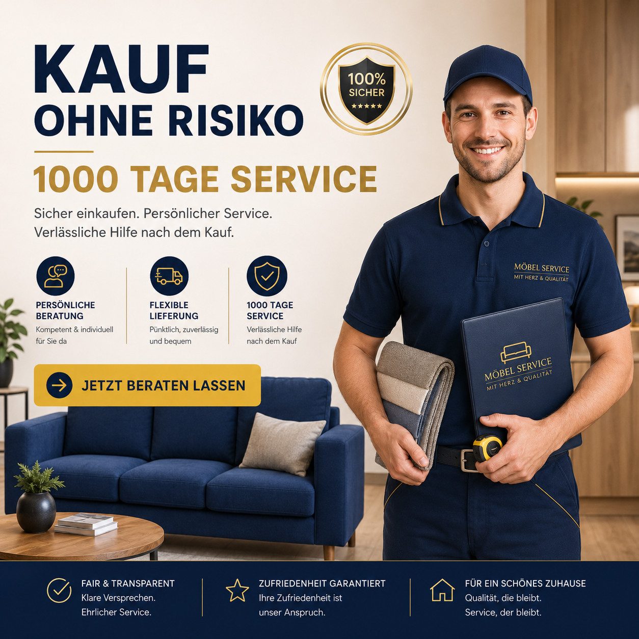 A&J MöbelLand GmbH Polstergarnitur BENITO: 3-Sitzer Sofa + 2 Sessel, (Bringen Sie mit dem stilvollen Set BENITO, bestehend aus einem großzügigen 3-Sitzer Sofa u – Bild 5 von 5