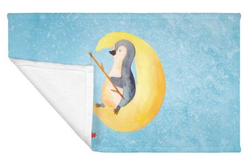 Mr. & Mrs. Panda Handtuch Pinguin Mond - Eisblau - Geschenk, Schlafzimmer, Gästezimmer, Pinguin, (1-St), Allseitig umsäumt