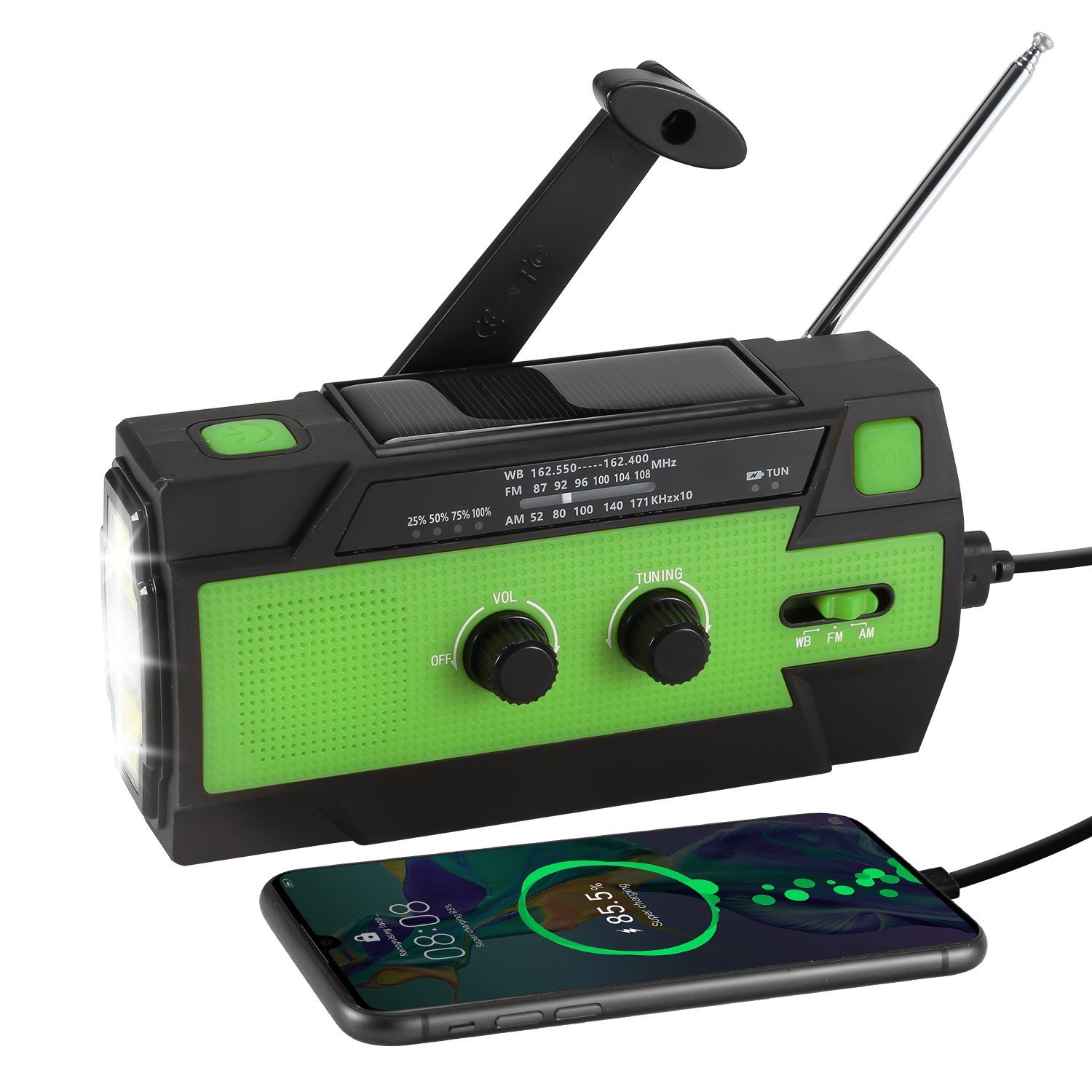 Gimisgu Solar Radio AM/FM Kurbelradio Tragbar USB Wiederaufladbar 4000mAh Radio | Radios