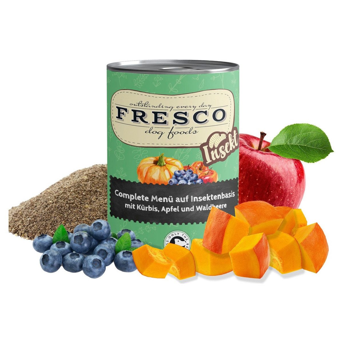 Fresco Complete-Menü auf Insektenbasis mit Apfel, Kürbis und Beeren 400 g -, für: Hund