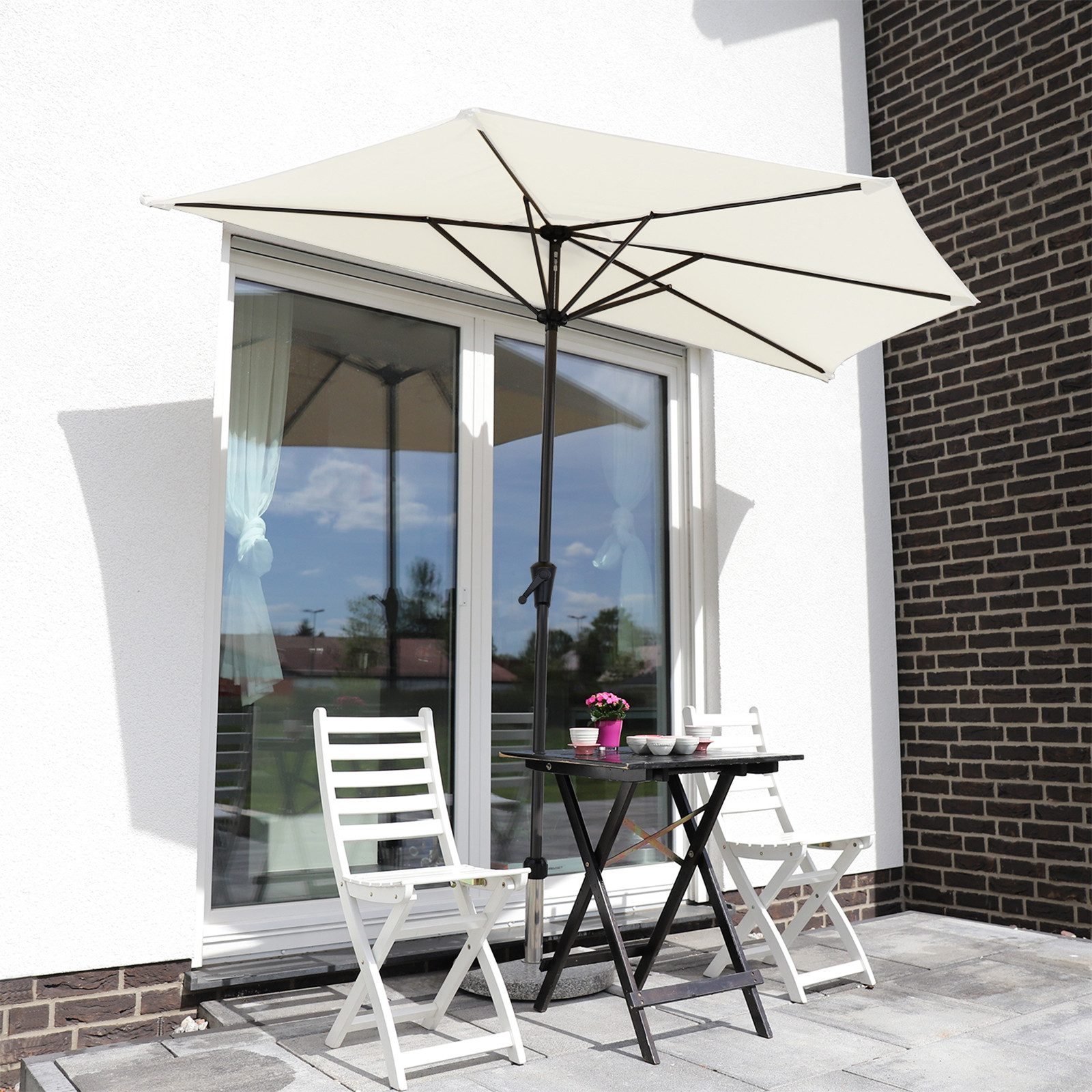 Sekey Balkonschirm 270 cm Sonnenschirm Halbrund günstig online kaufen
