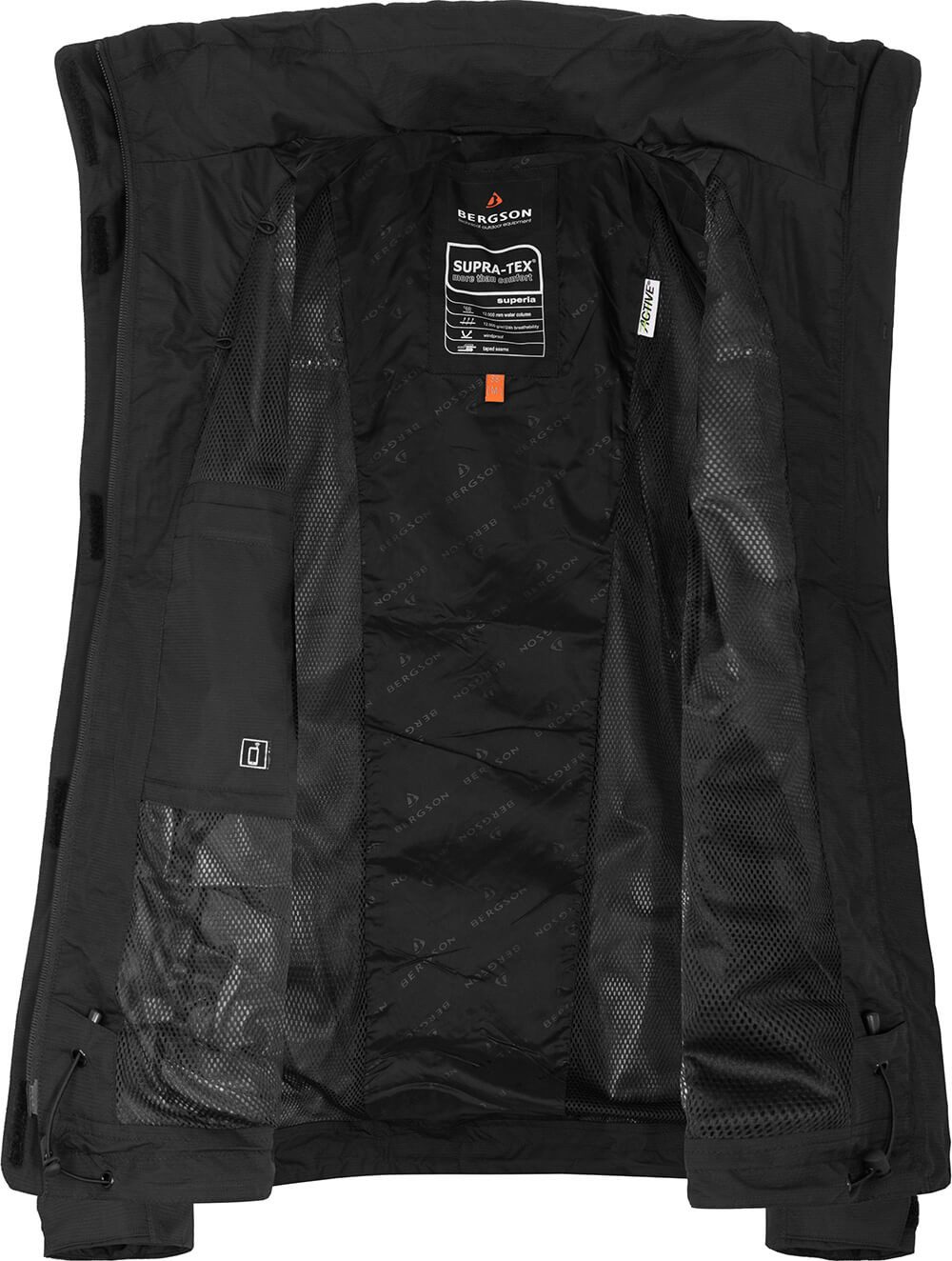 Bergson Regenjacke ROCKRIDER Damen Regenjacke, Netzfutter, 12000 mm Wassersäule, Normalgrößen, sch