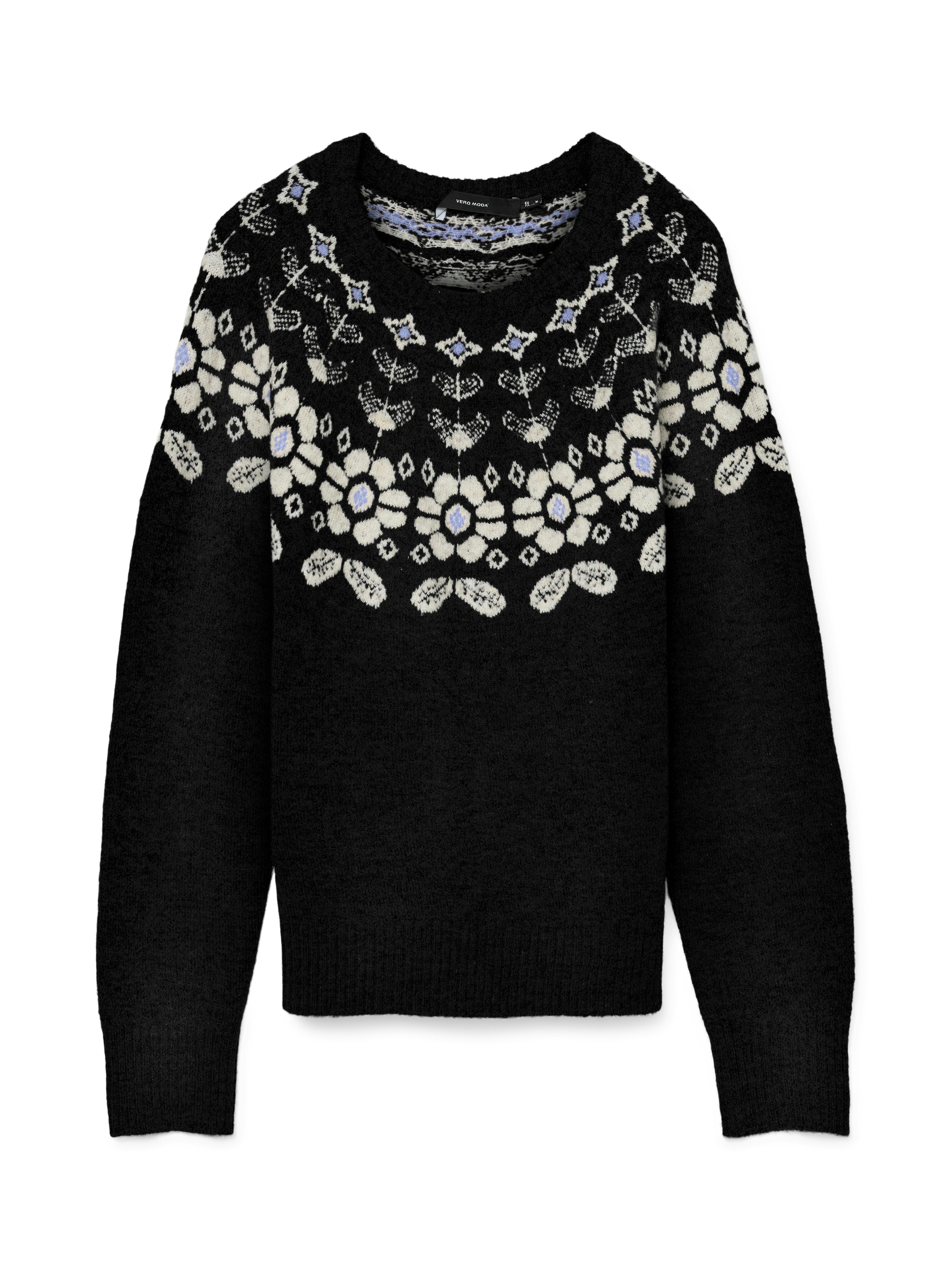 VERO MODA Damen Pullover Vmbruna – Langarm, V-Ausschnitt, Ballonärmel – Weicher Strick
