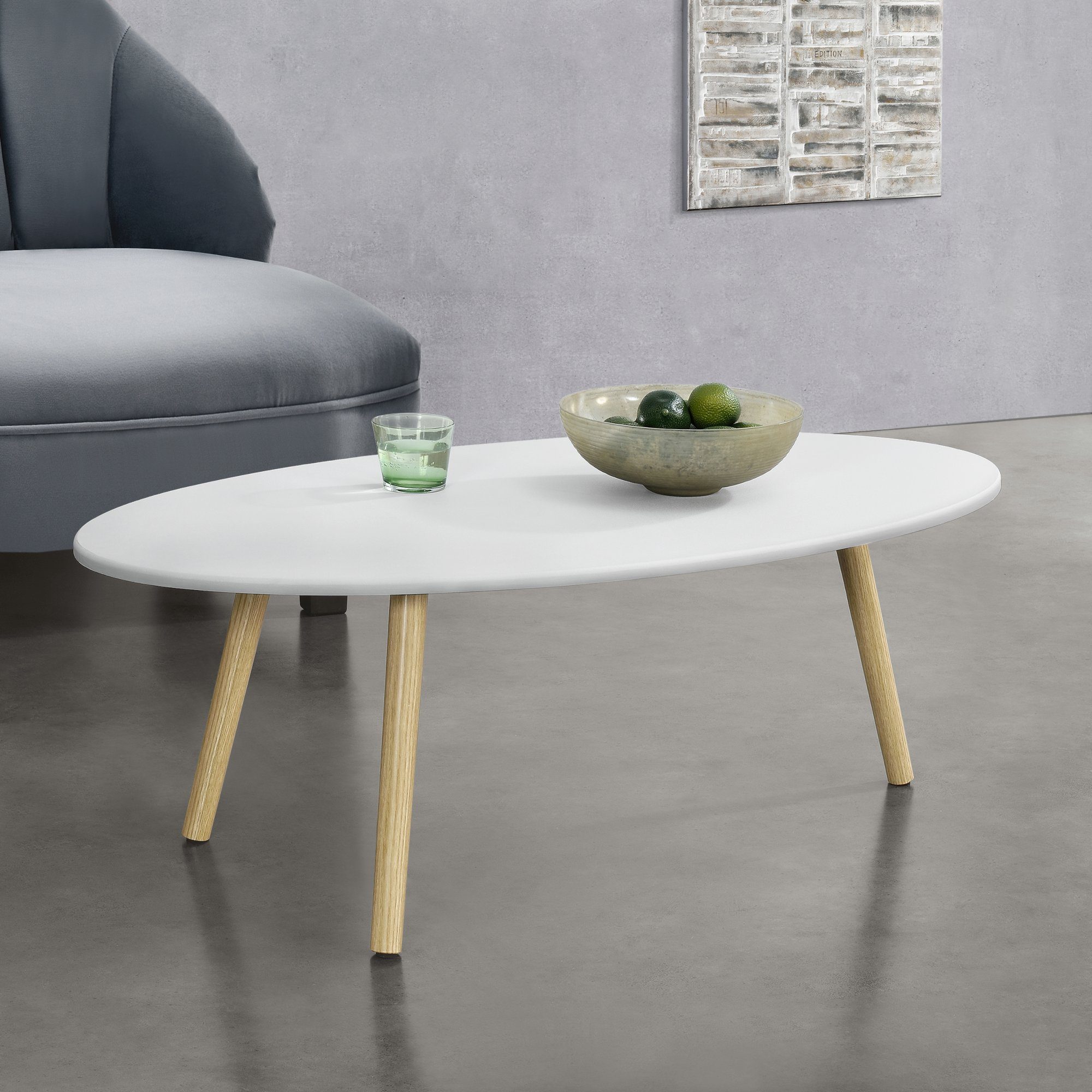 en.casa Couchtisch, »Viborg« Wohnzimmertisch 109,5x59,5x39,5cm Weiß günstig online kaufen