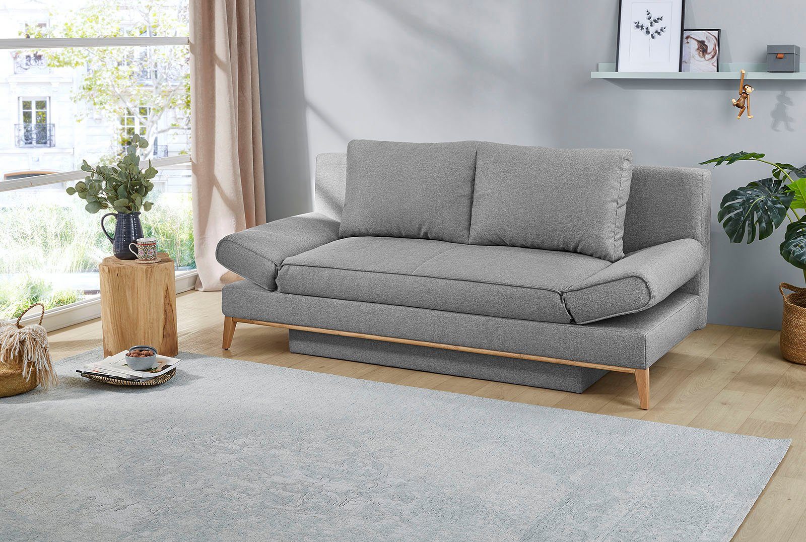 Jockenhöfer Gruppe Schlafsofa Yann, B: 198 cm, Liegefl. 138x198 cm, inklusive Bettfunktion, Stauraum/Bettkasten, verstellbare Armlehnen