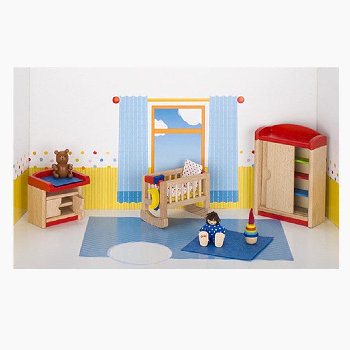 goki Puppenhausmöbel Kinderzimmer (packung, 10tlg., spar set), mit detailverliebten Accessoires