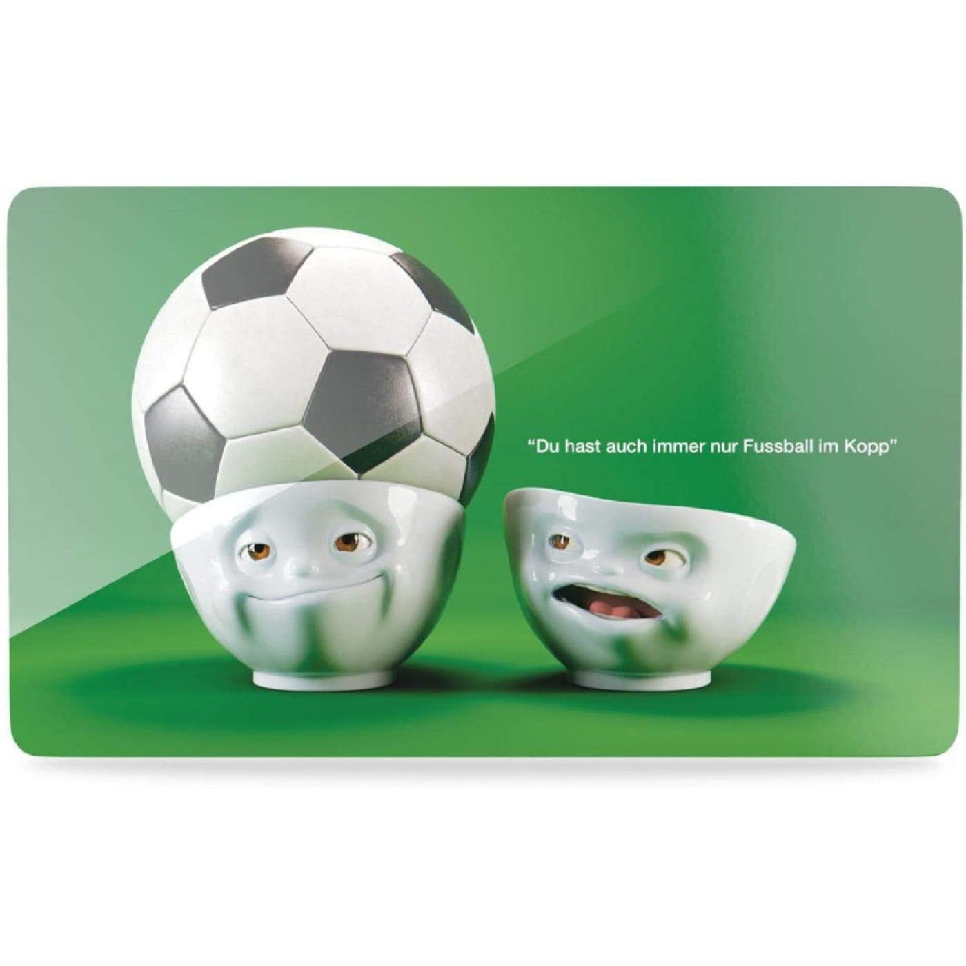 FIFTYEIGHT PRODUCTS Frühstücksbrett Immer zweimal mehr wie du "Fussball im Kopf", Resopal, (EInzelpaket), Die Bekannten TV Tassen