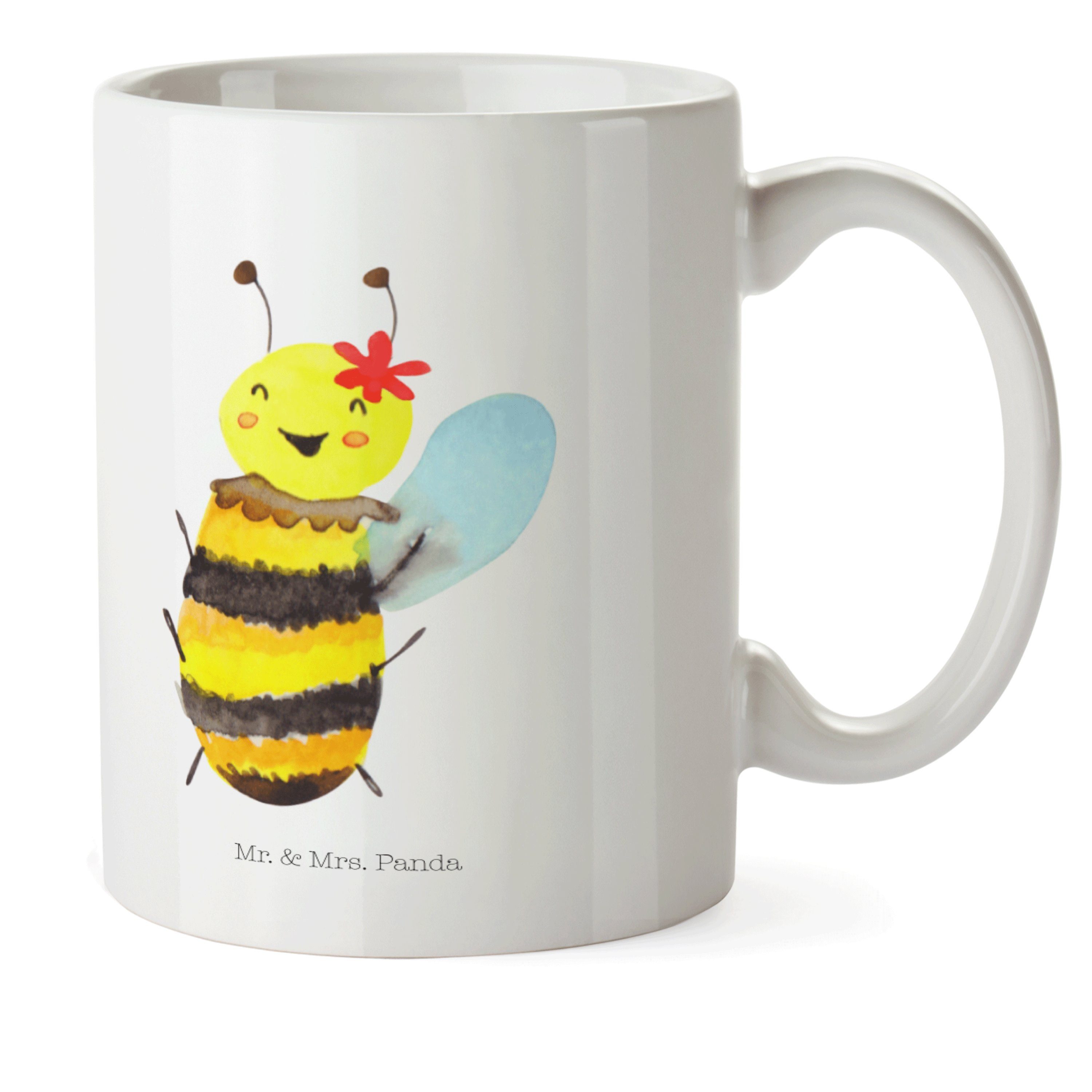 Mr. & Mrs. Panda Kinderbecher »Biene Happy - Weiß - Geschenk, Camping