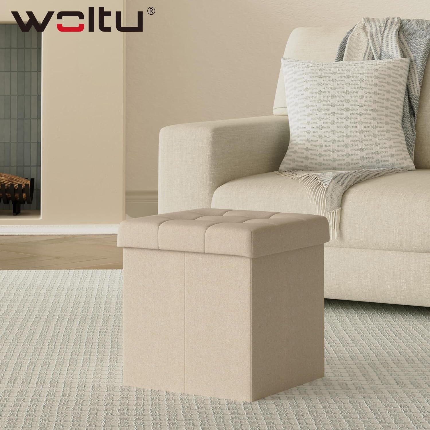 Woltu Sitzhocker (2 St), Deckel abnehmbar, Gepolstert, faltbar Truhen günstig online kaufen