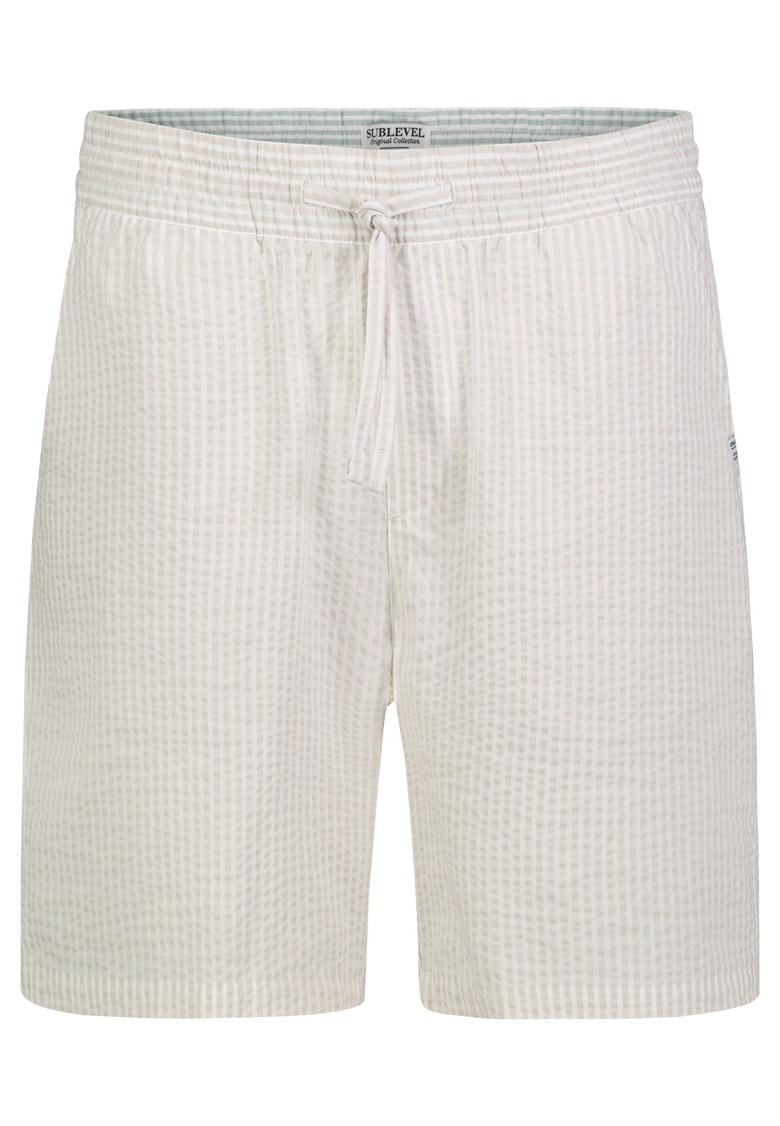 SUBLEVEL Shorts Herren Kurze Hose aus Seersucker Sommershorts, elastischer Gummibund, Streifen