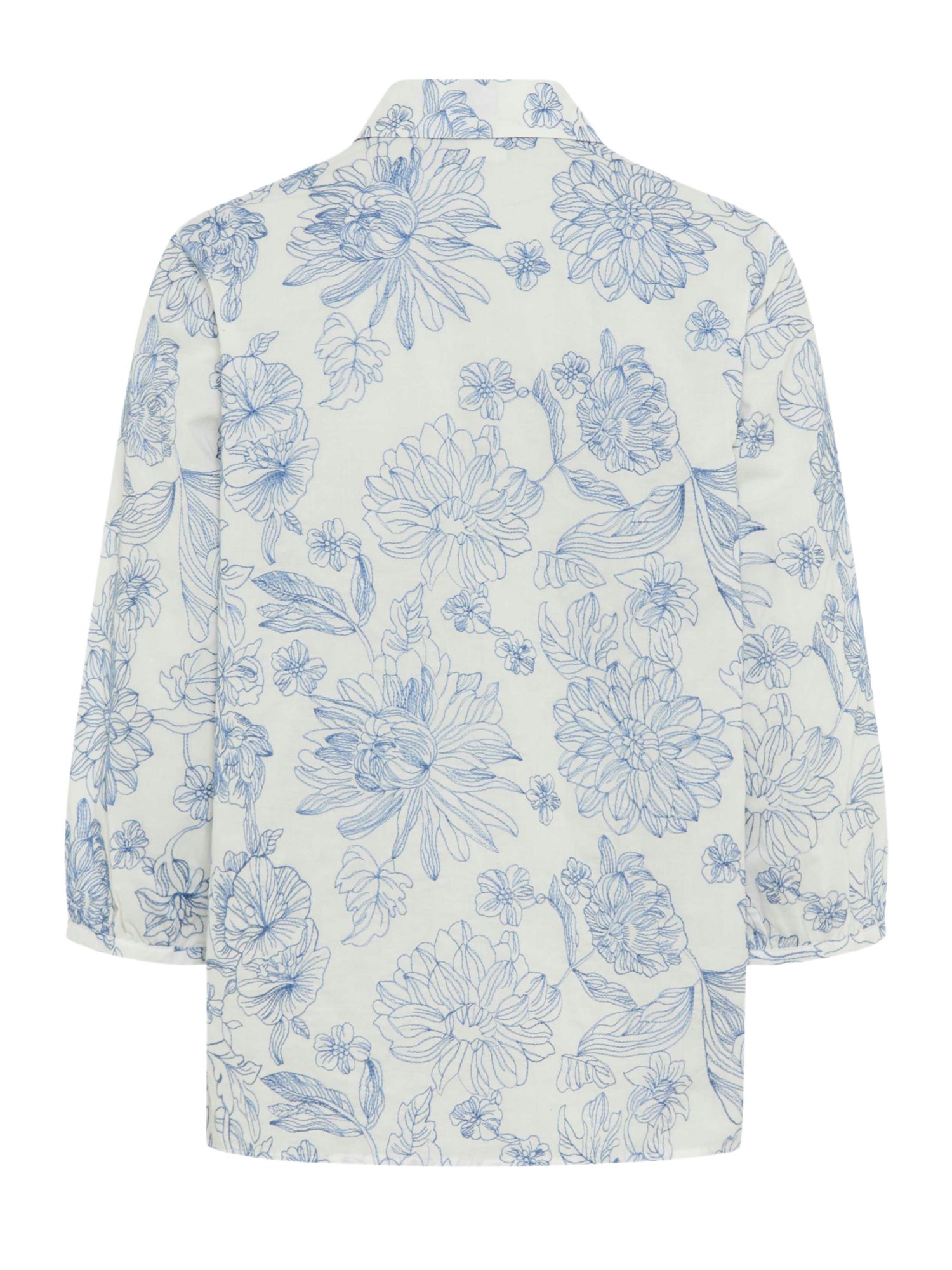 Brax Hemdbluse weiß,Casual,Baumwolle,Floral,Hemdblusenkragen,3/4 Arm,Casual Fit