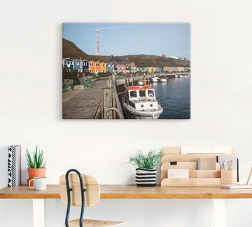 Artland Leinwandbild Der Hafen von Helgoland, Boote & Schiffe (1 St), auf Keilrahmen gespannt