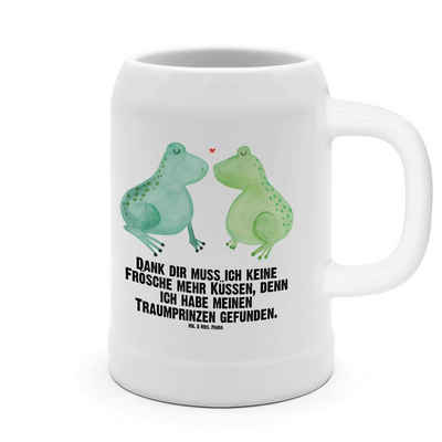 Mr. & Mrs. Panda Bierkrug Frosch Liebe - Weiß - Geschenk, Bierkrug, Steinkrüge, große Liebe, Kr, Steinzeug, Liebevolle Motive