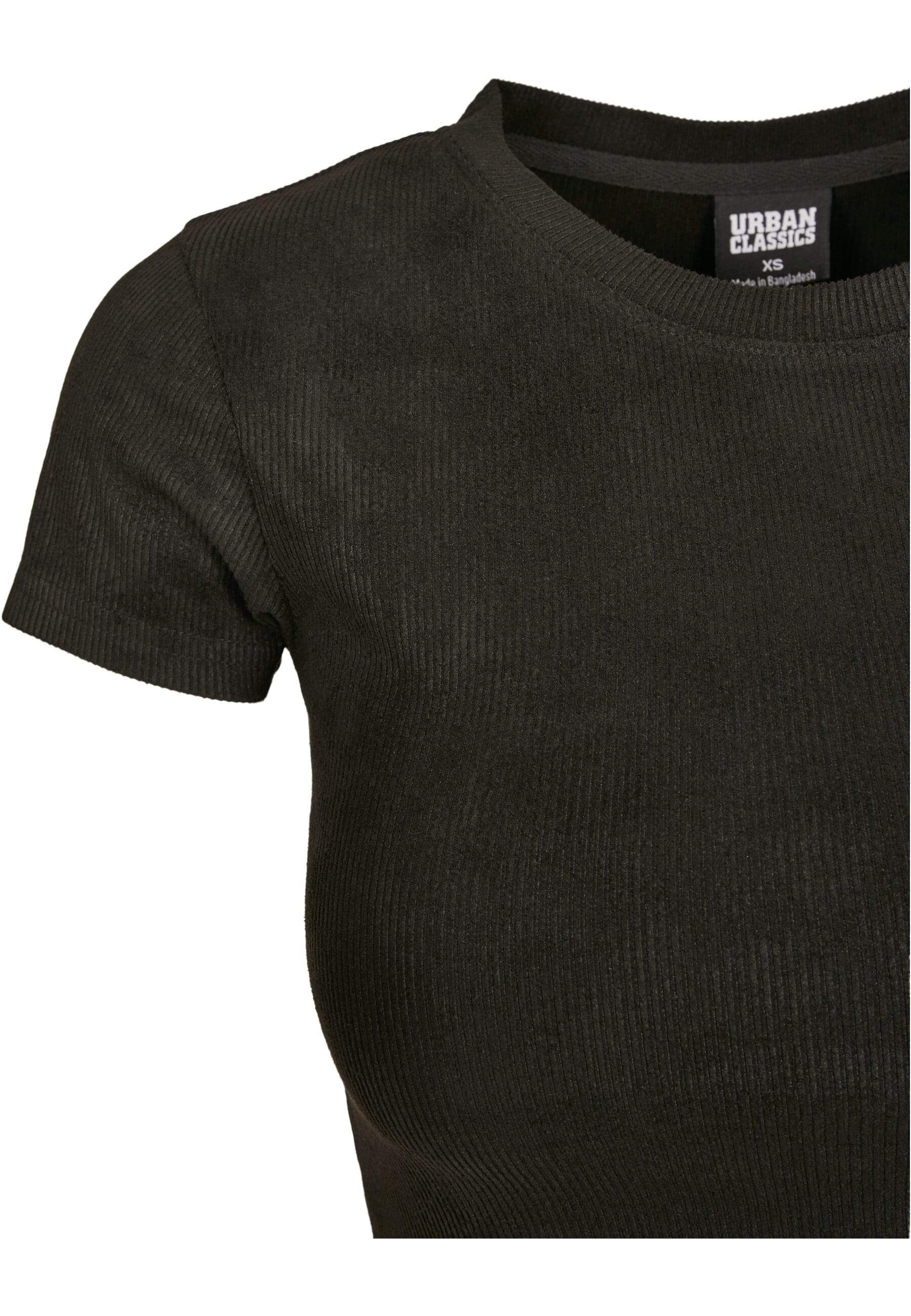 Cropped black Damen URBAN Peached (1-tlg) Strandshirt Ladies Tee Rib CLASSICS
