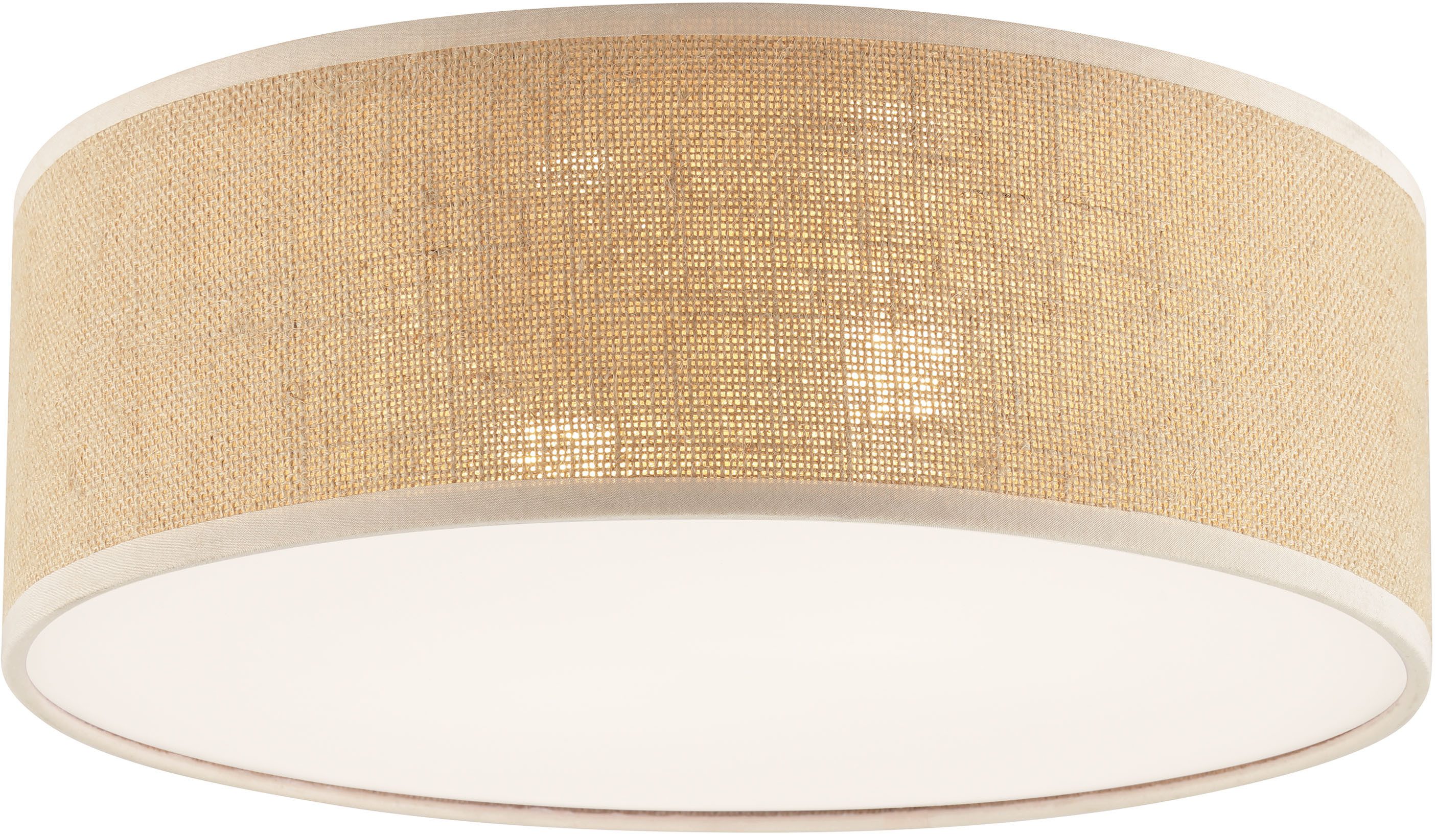 OTTO home Deckenleuchte Mikka, ohne Leuchtmittel, mit Leinenstoffschirm, Hö günstig online kaufen