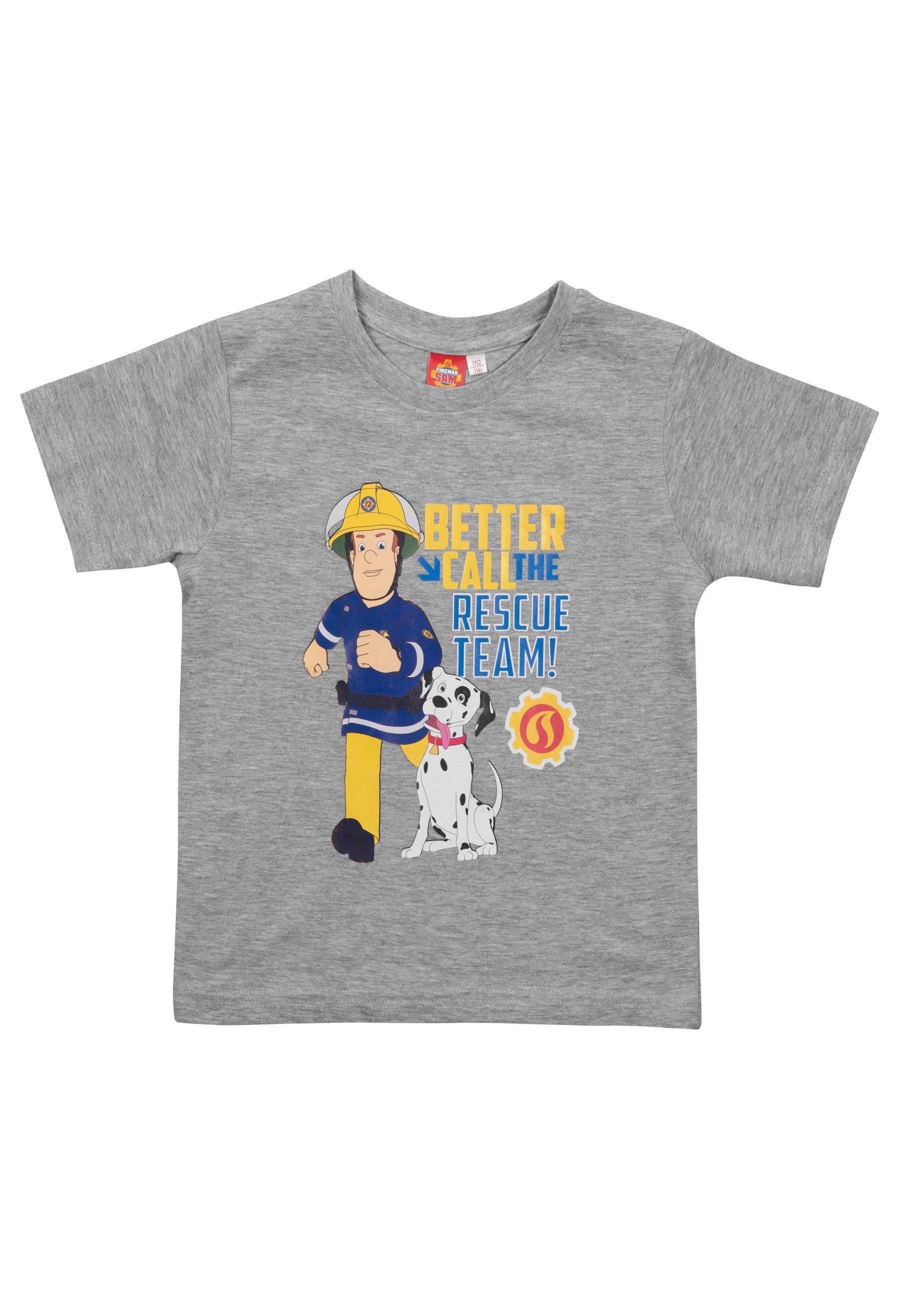 United Labels® T-Shirt Feuerwehrmann Sam T-Shirt Rescue Team - Grau