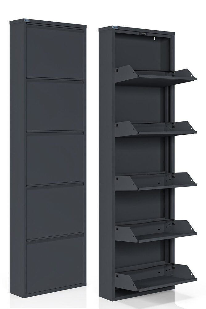 Kaufexpress GmbH Schuhschrank Schuhregal Metall 2–5 Klappen – schmal, monti günstig online kaufen