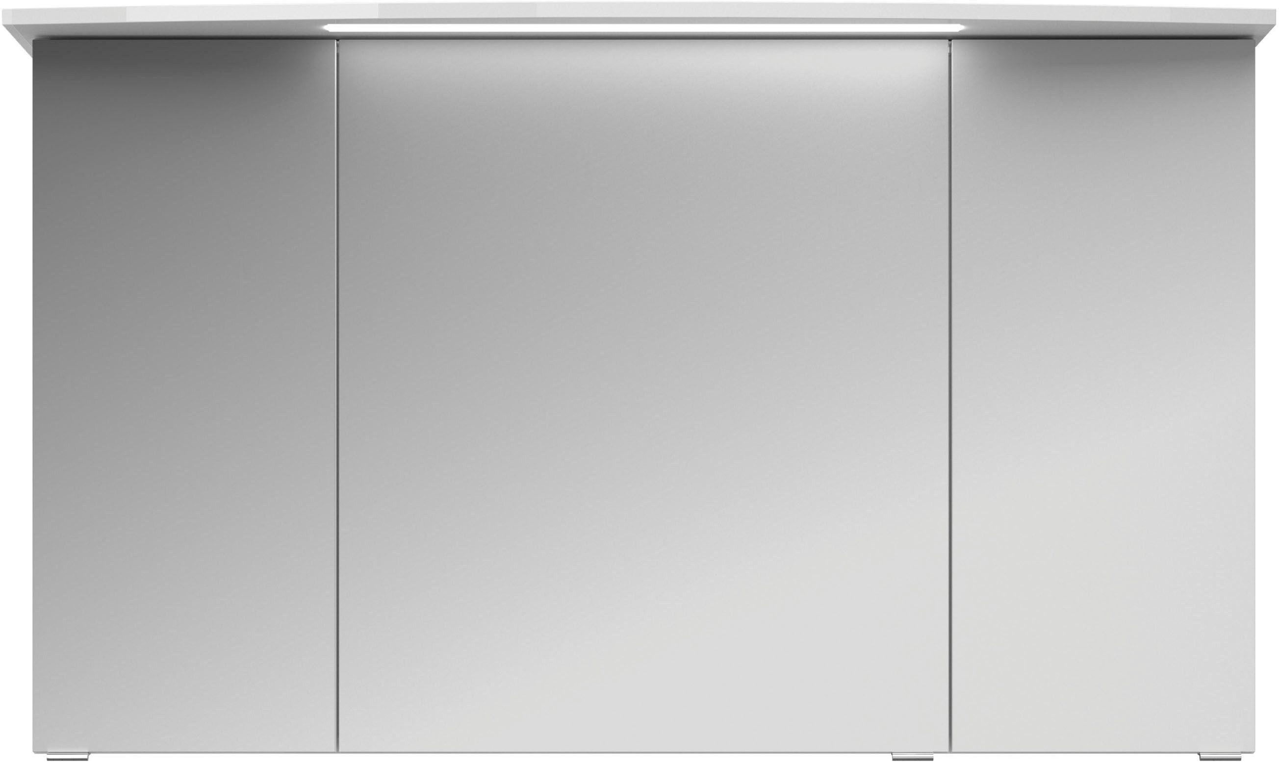 Saphir Badezimmerspiegelschrank Serie 4010 Badezimmer-Spiegelschrank inkl. LED-Beleuchtung im Kranz Badschrank 122 cm breit, 3 Türen, 6 Glas-Einlegeböden, inkl Türdämpfer