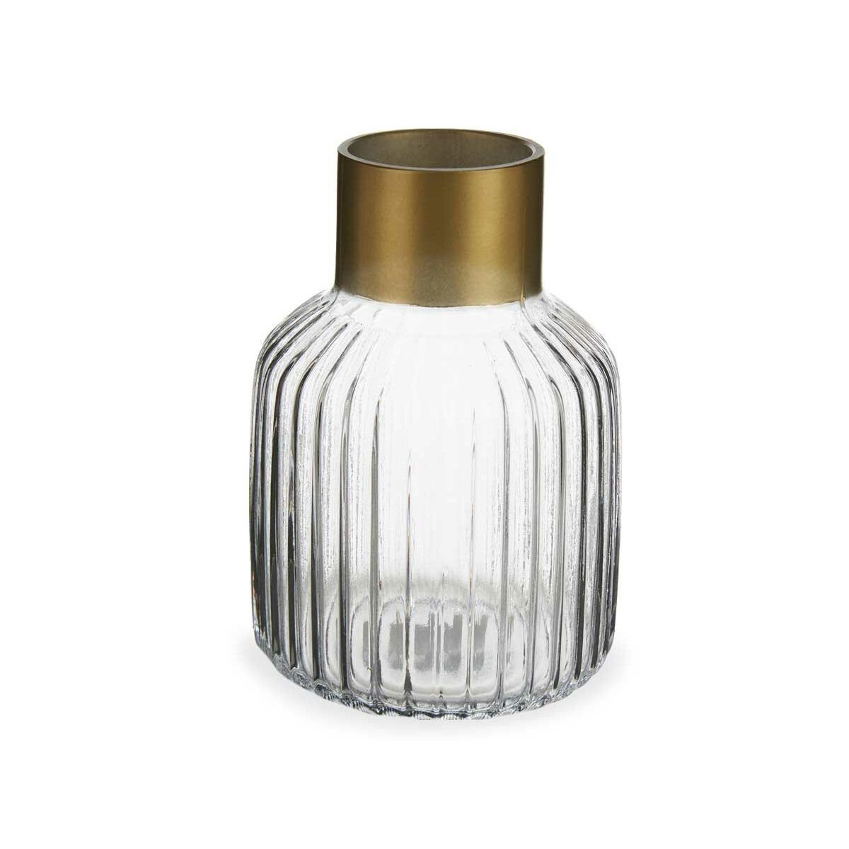 Gift Decor Dekovase Gold 12 Glas Durchsichtig x 6 x cm 18 Stück 12 Streifen Vase