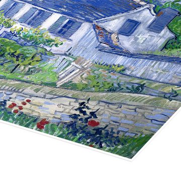 Posterlounge Poster Vincent van Gogh, Häuser in Auvers, Wohnzimmer Malerei