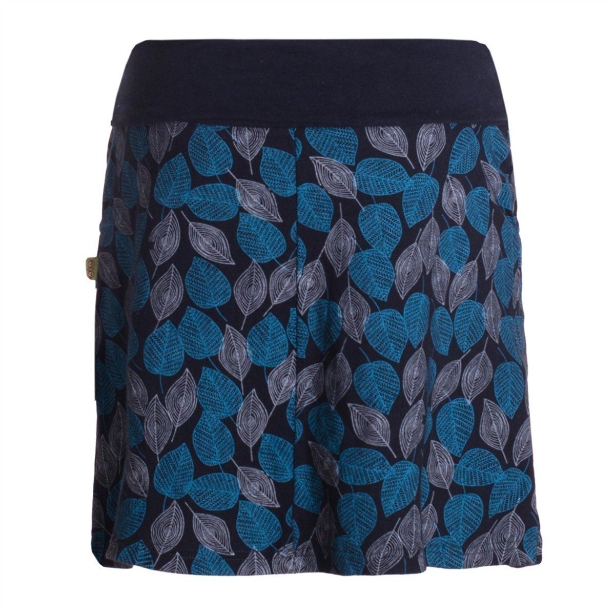 Vishes Jerseyrock knielang Baumwolle Blumen-Muster breiter Bund mit Kordel-Zug Taschen Alternative Bekleidung, Ethno, Hippie, Retro Style