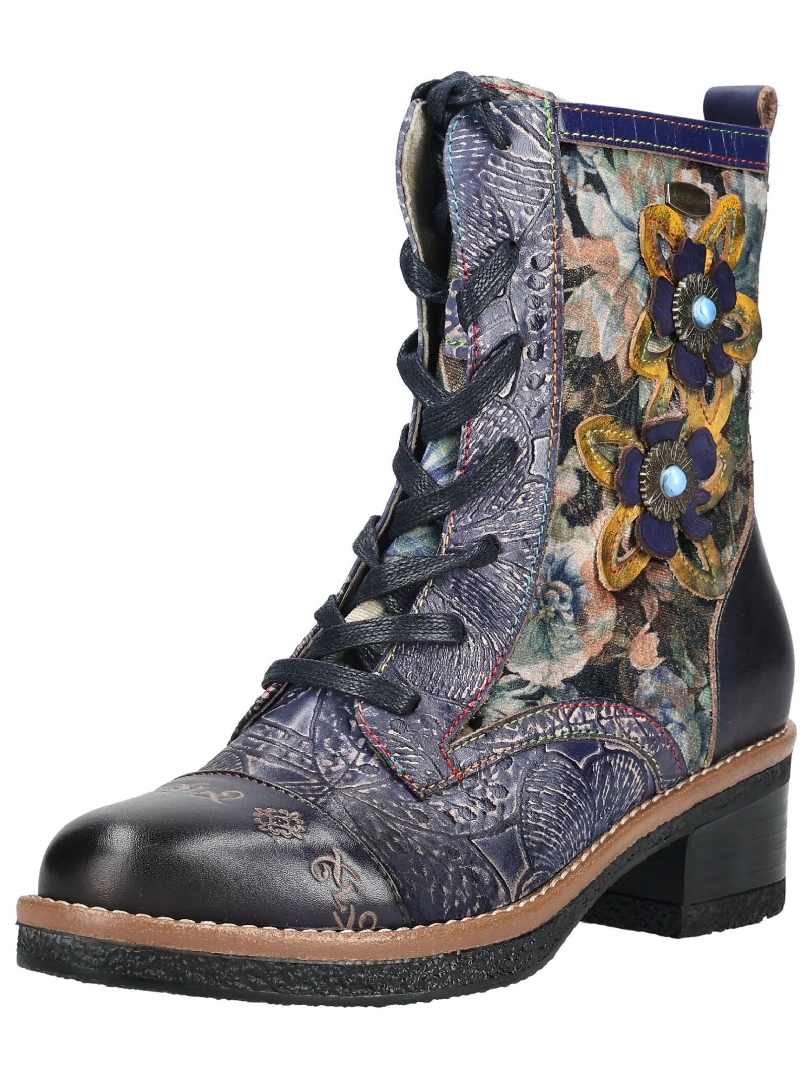 LAURA VITA Stiefelette Leder/Textil . Schnürstiefelette