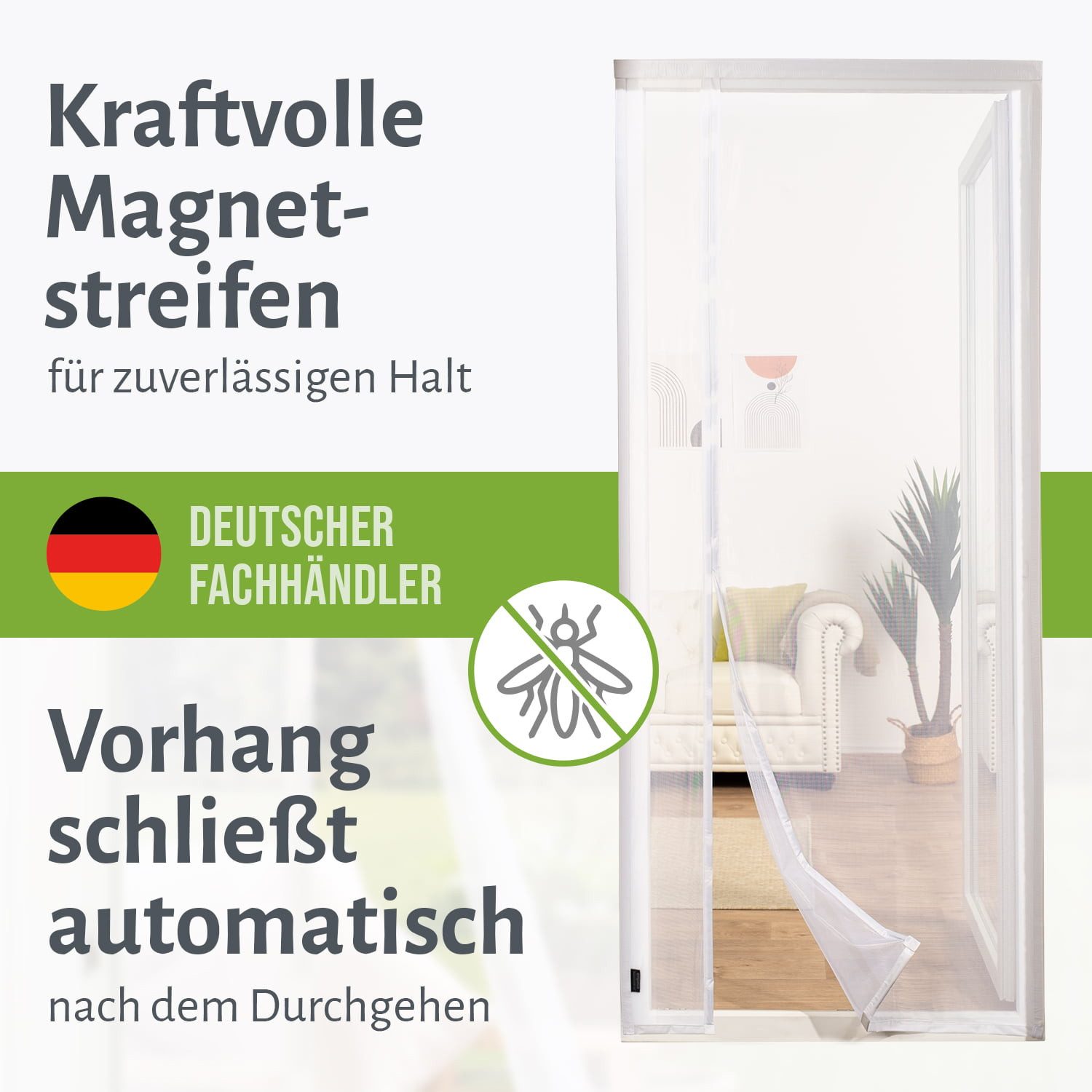 empasa Insektenschutz-Vorhang "DELUXE" seitlich, (1-St), Lamellenvorhang seitlicher Eingang - mit Magnetverschluss
