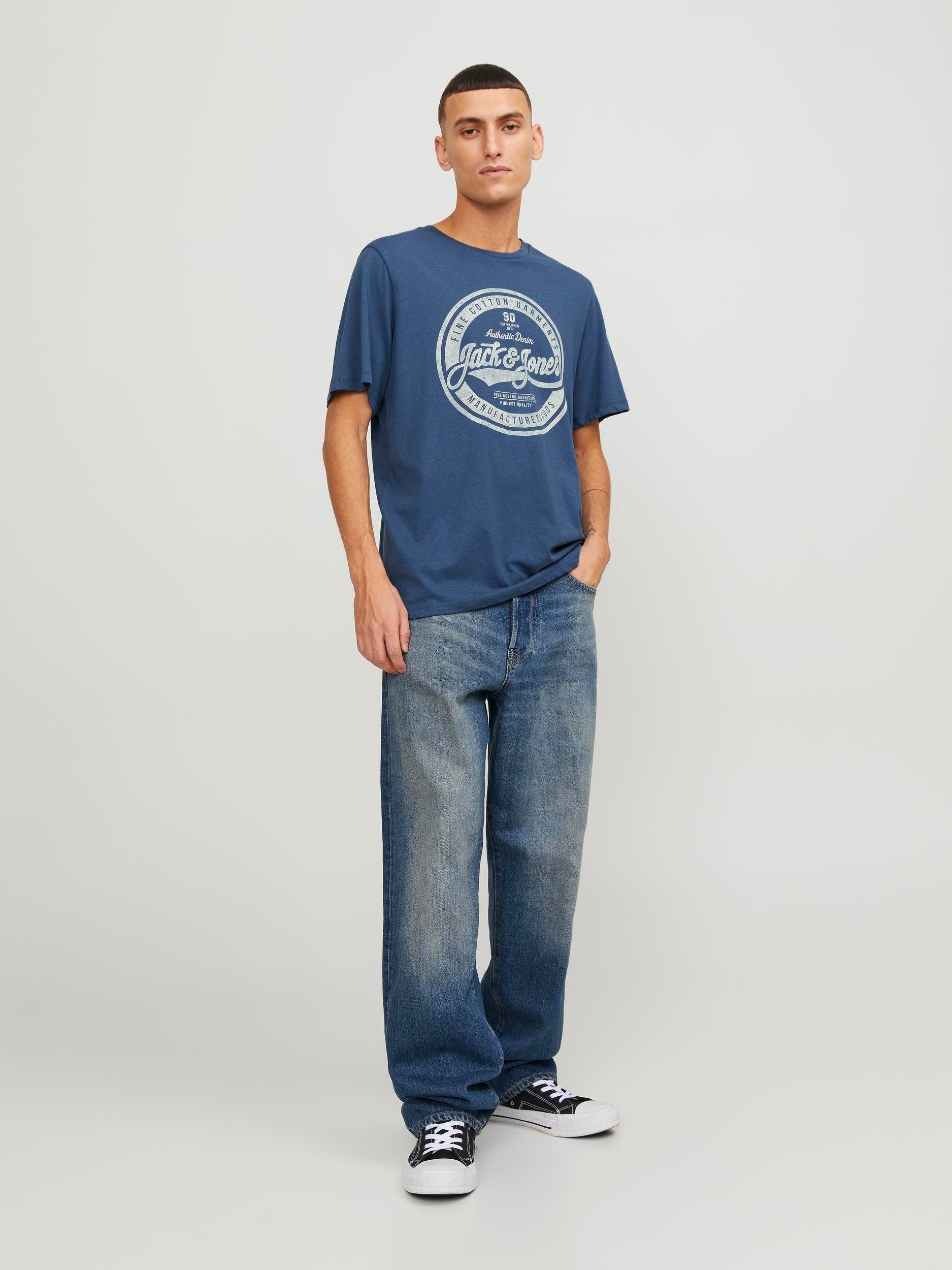 SS Ensign Blue & TEE O-NECK Rundhalsshirt 23/24 JJEJEANS Jones NOOS Jack