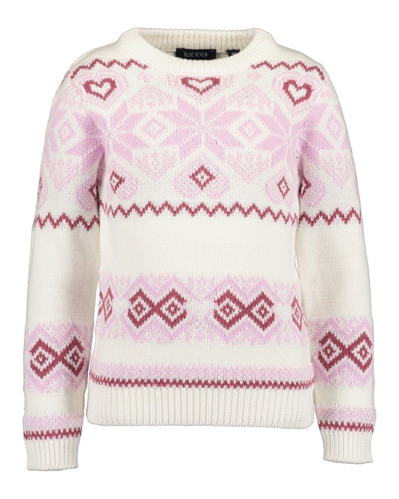 Strickpullover Blue Seven Mädchen Pullover Strickpullover Jaquardmuster off-white