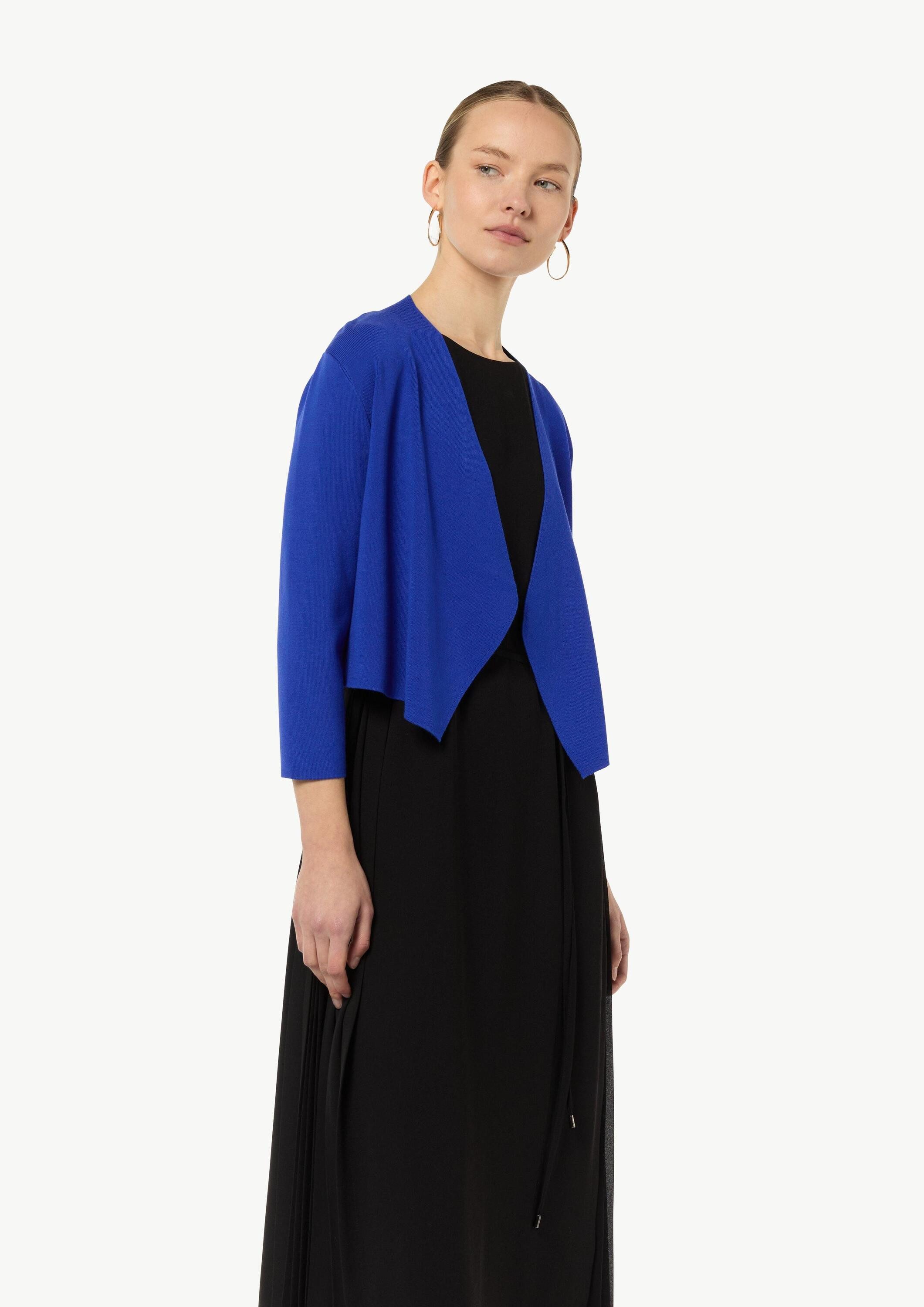 comma Cardigan Strickjacke Verkürzte Strickjacke mit Pointelle-Details am Rücken