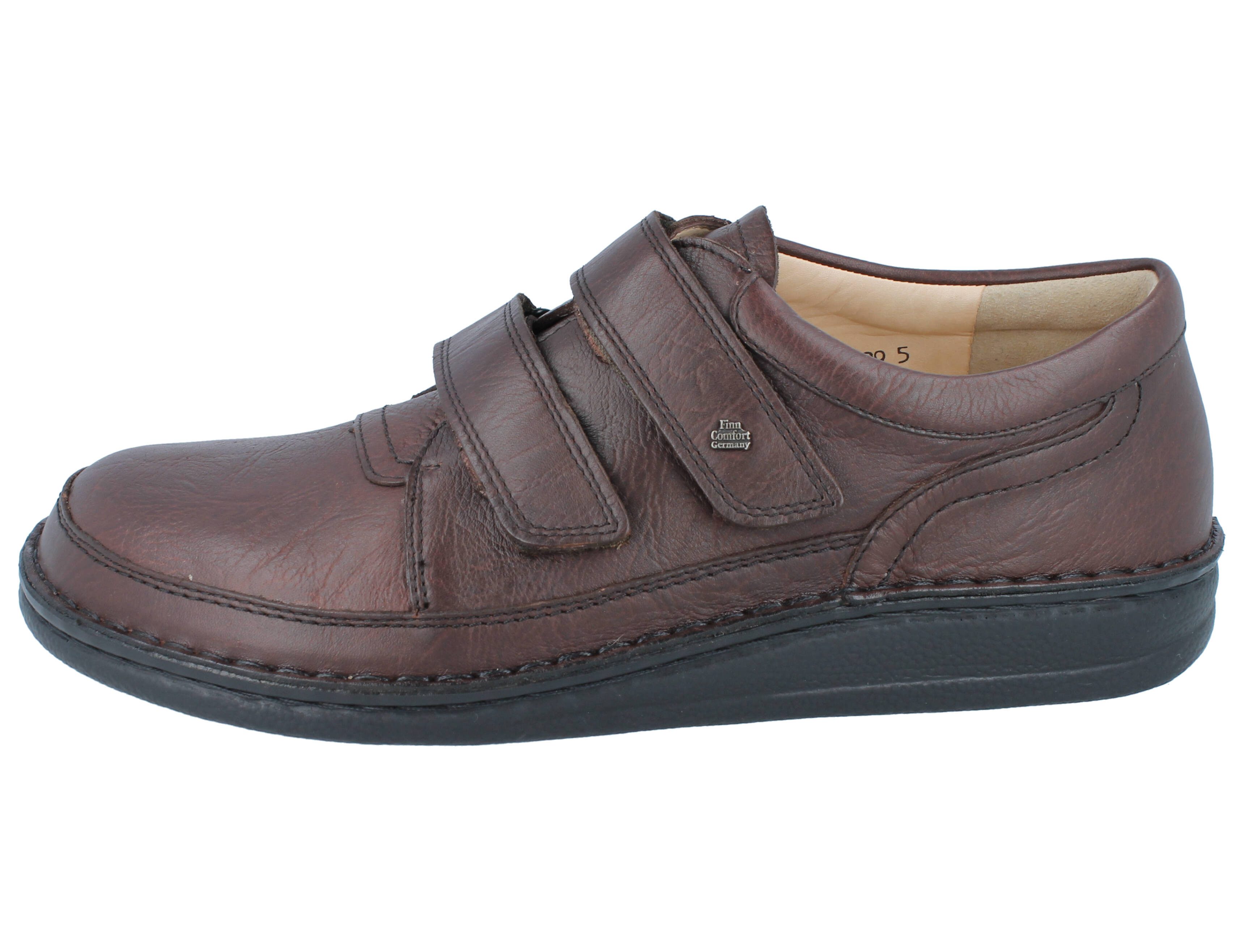 Finn Comfort FINN COMFORT Köln Herren Kletthalbschuhe braun Glattleder - Größe: Schnürschuh Wechselfußbett