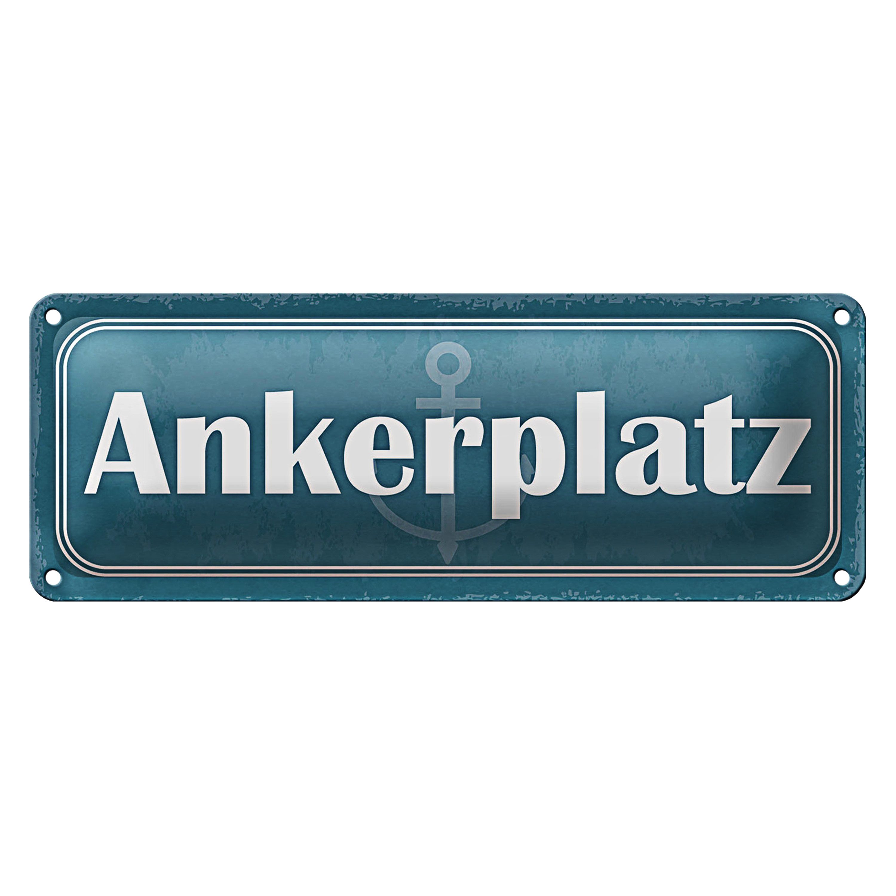 Metallschild Blechschild Hinweis 27x10cm Ankerplatz Dekoration