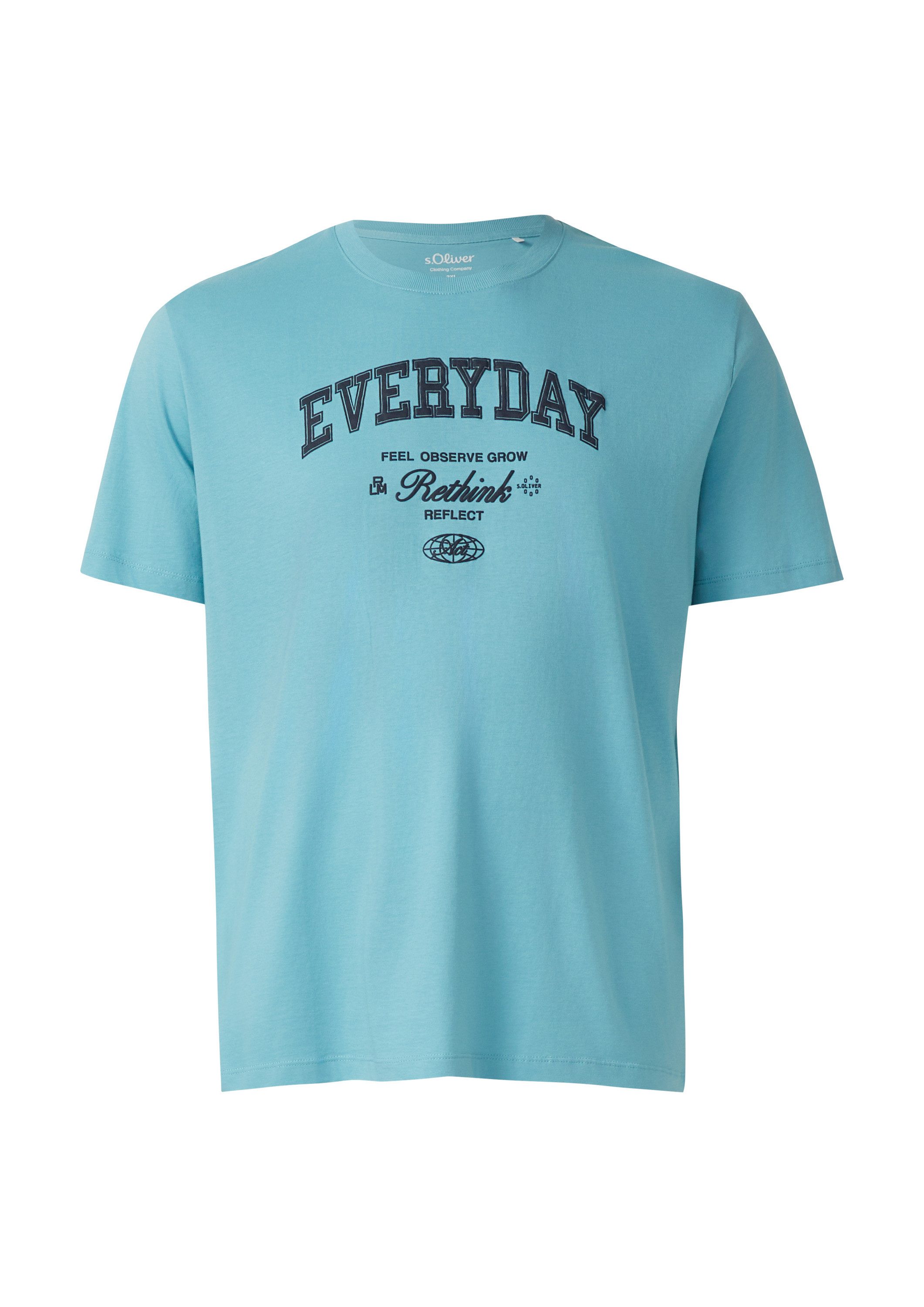 s.Oliver Kurzarmshirt T-Shirt Piqué-T-Shirt mit Garment Dye