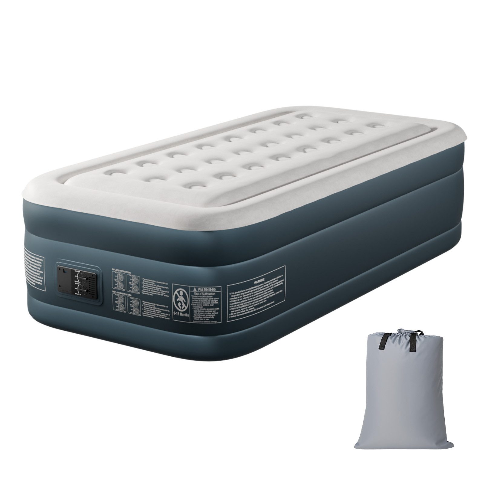 LALAHO Luftmatratze mit eingebauter Pumpe,Isomatte Camping Outdoor,190 x 99 x 45CM, Einzel-Luftbett, selbstaufblasend, wasserdicht, inkl. Pumpe, Tasche