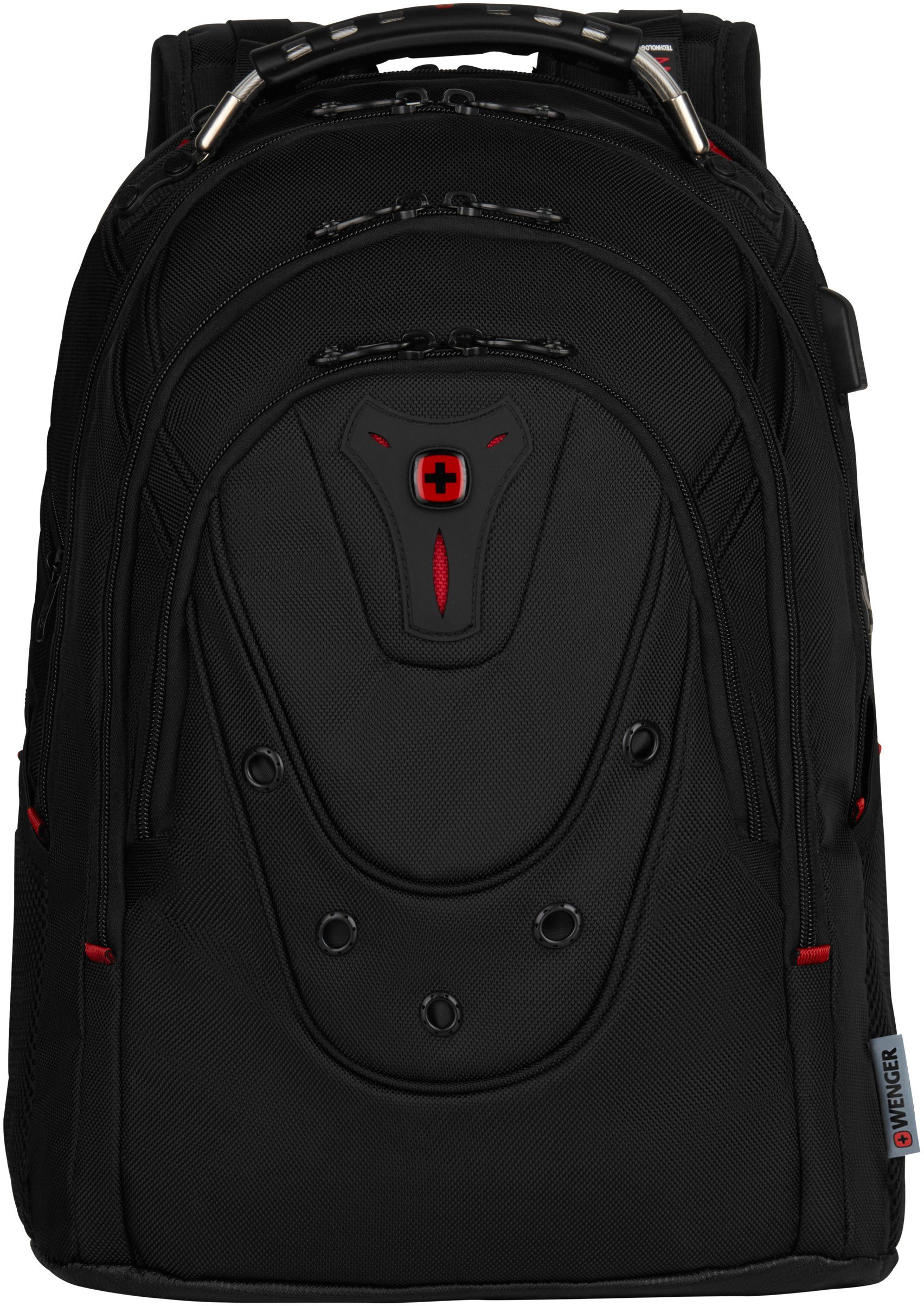 Laptoprucksack Ibex Deluxe, Laptops für USB-Schleuse bis 16 inkl. Zoll; schwarz, Wenger