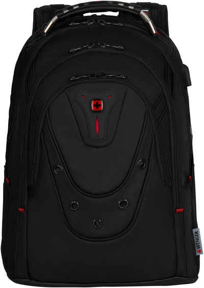 Wenger Laptoprucksack Ibex Deluxe, schwarz, für Laptops bis 16 Zoll; inkl. USB-Schleuse