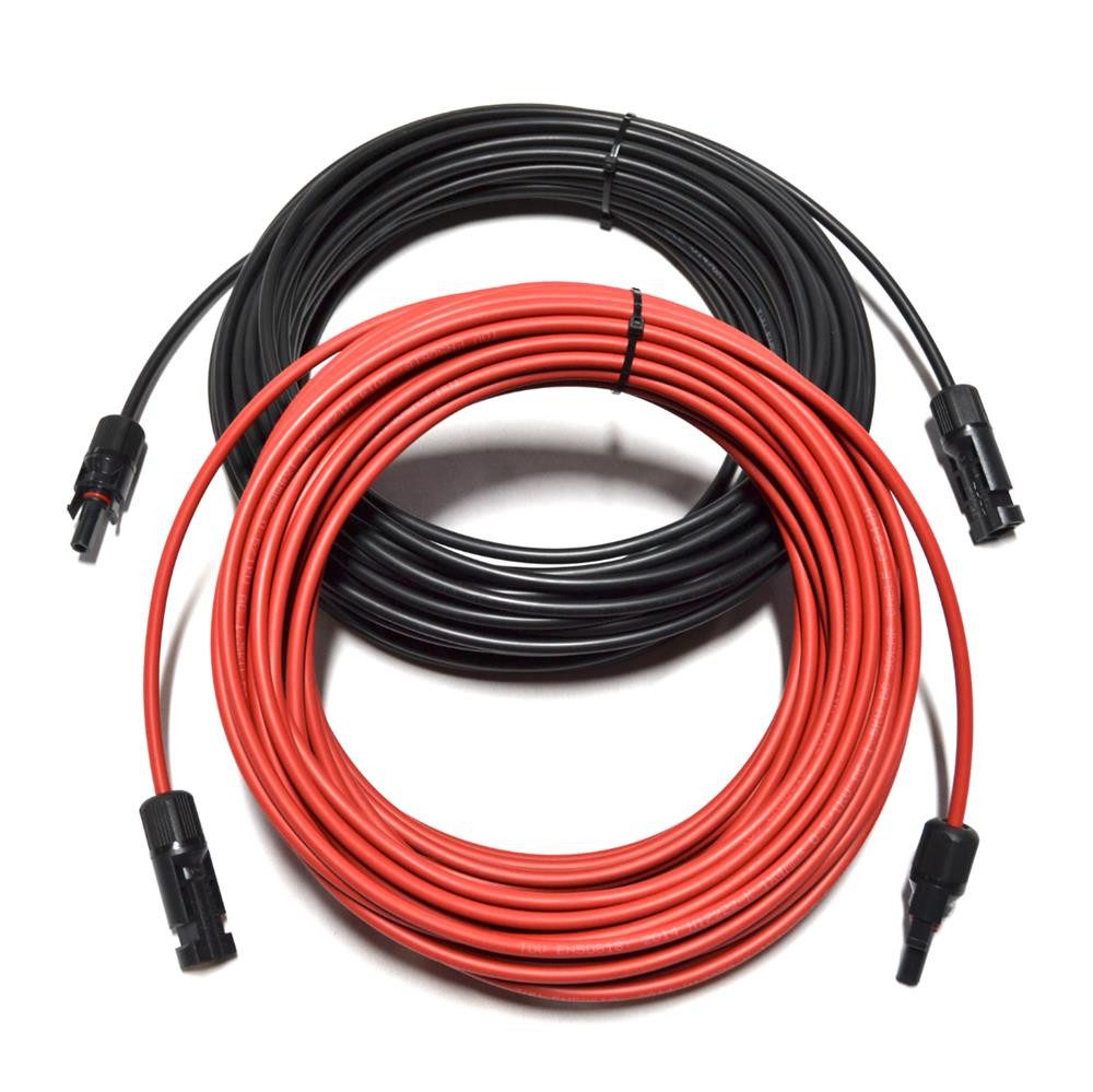 smartEC Solarkabel Verlängerungskabel 4 - 6mm² mit Stecker 2x 20m 4mm² Solarkabel, Außenduchmesser: 5,2mm (2000 cm), Kabeltyp H1Z272-K IP68 Verlängerungskabel 1-30 Meter