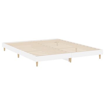 furnicato Bett Bettgestell Hochglanz-Weiß 120x200 cm Holzwerkstoff