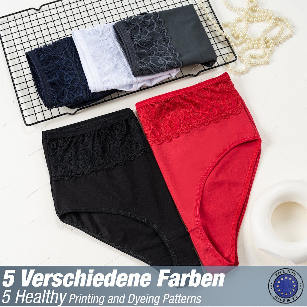 LOREZA Taillenslip 5er Set Taillen Slips - Spitze - Bunt (Packung, 5-St) – Bild 5 von 5
