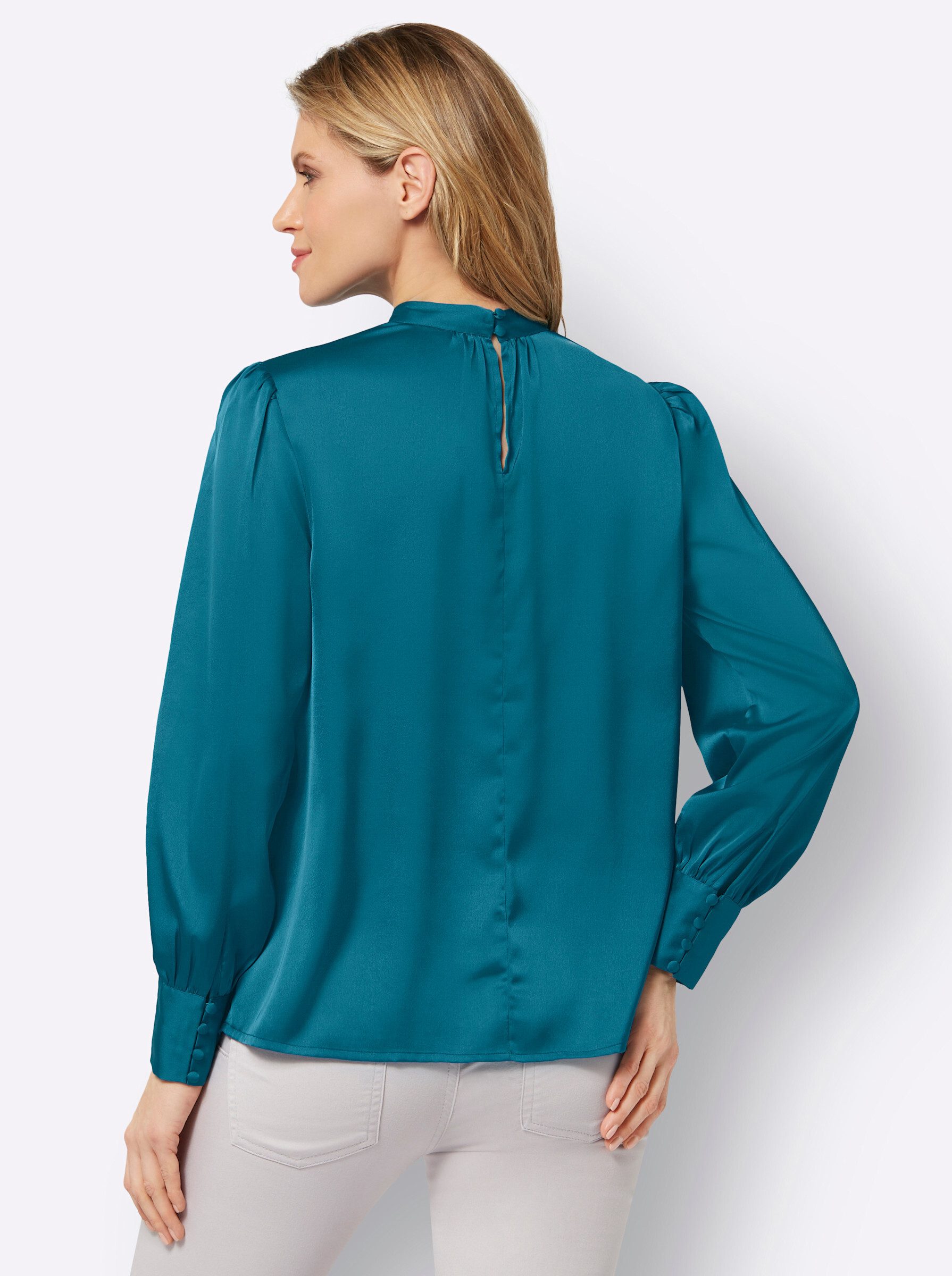 Sieh an! Klassische Bluse Satin-Bluse günstig online kaufen
