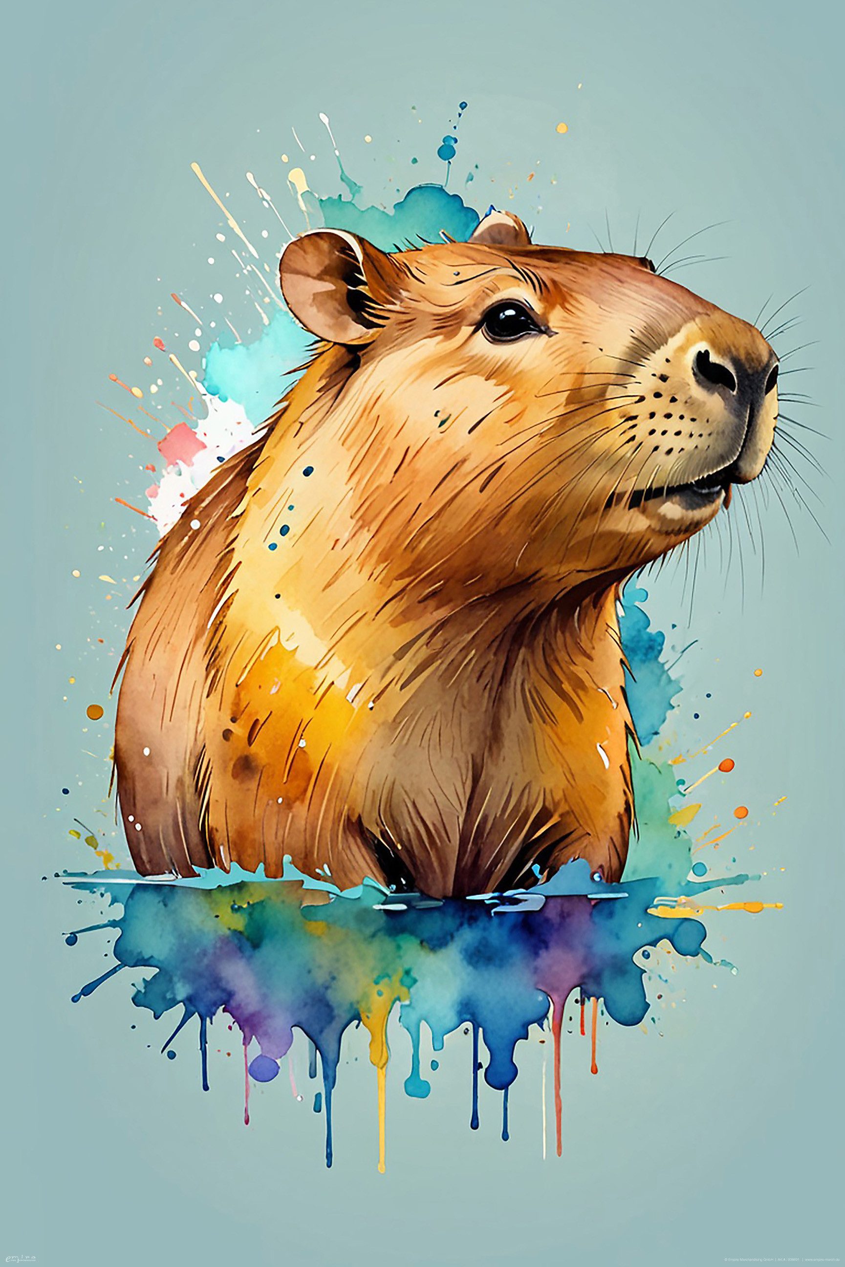 Poster Capybara - Colour Splash - Poster 61x91,5 cm günstig online kaufen