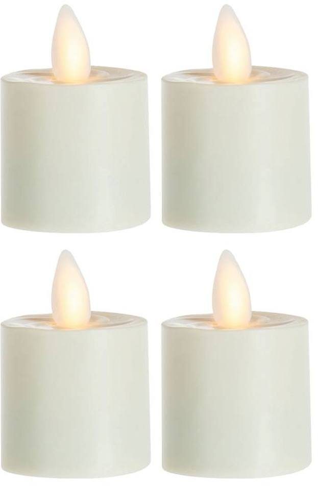 SOMPEX LED-Kerze 4er Set Sompex Flame LED Teelicht (Set, 4-tlg., 4 Teelichter, Höhe 3,1cm, Durchmesser 3,6cm), mit Timer, Echtwachs, täuschend echtes Kerzenlicht