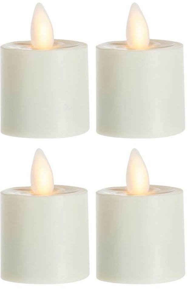 SOMPEX LED-Kerze 4er Set Sompex Flame LED Teelicht (Set, 4-tlg., 4 Teelichter, Höhe 3,1cm, Durchmesser 3,6cm), mit Timer, Echtwachs, täuschend echtes Kerzenlicht