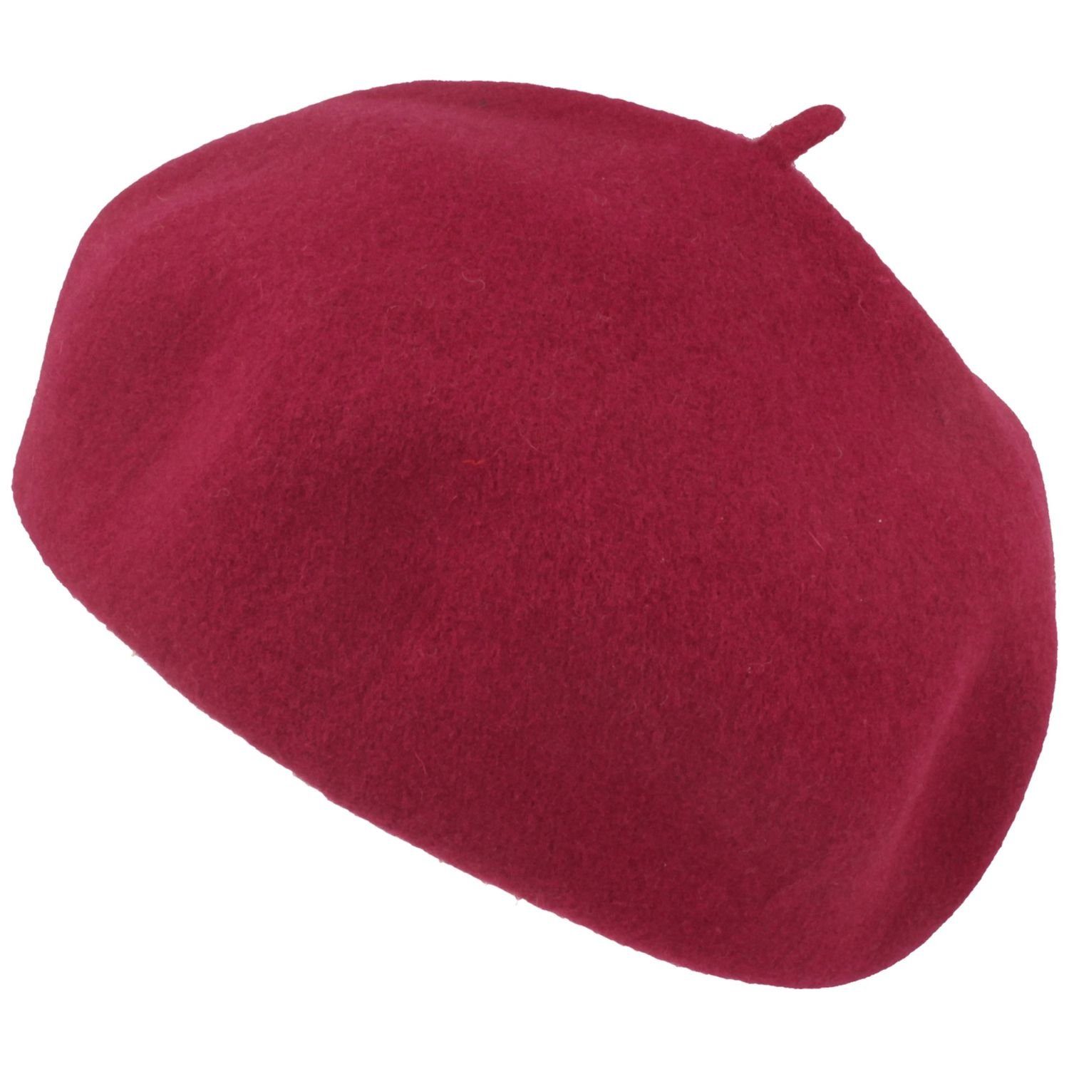 aus Wolle Stegbaske Walkmütze Beanie magenta Long 100% Kopka Baskenmütze