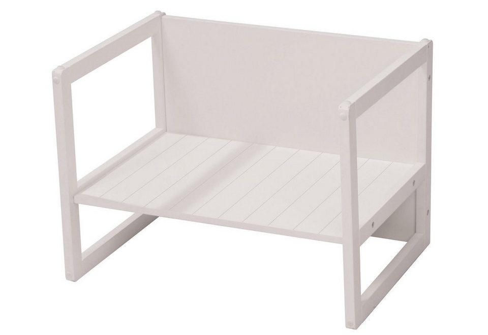roba® Sitzbank Sitzbank/Tisch Kombination, weiß, 2-fache Sitzposition durch  Drehen der Bank - Sitzhöhen 18 oder 27 cm möglich