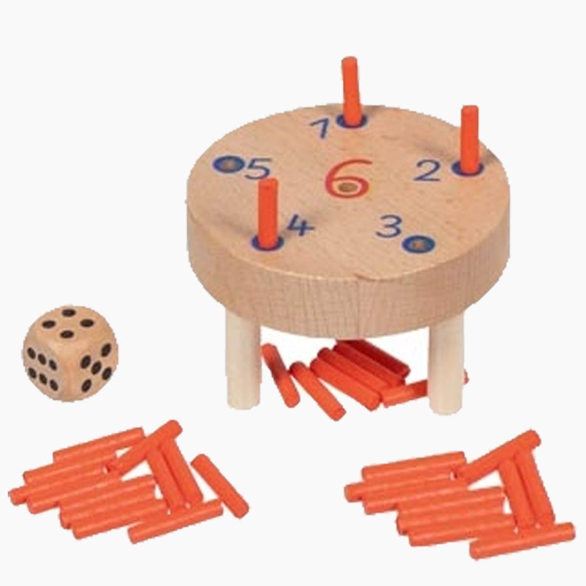 goki Spielesammlung Verflixte 6 im Baumwollbeutel, familienspiel, Spielspaß für unterwegs